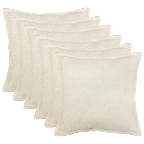 vidaXL Diivanipadi 6 pcs HOUTEN Kreemjas 30 x 30 cm Boucl&eacute;