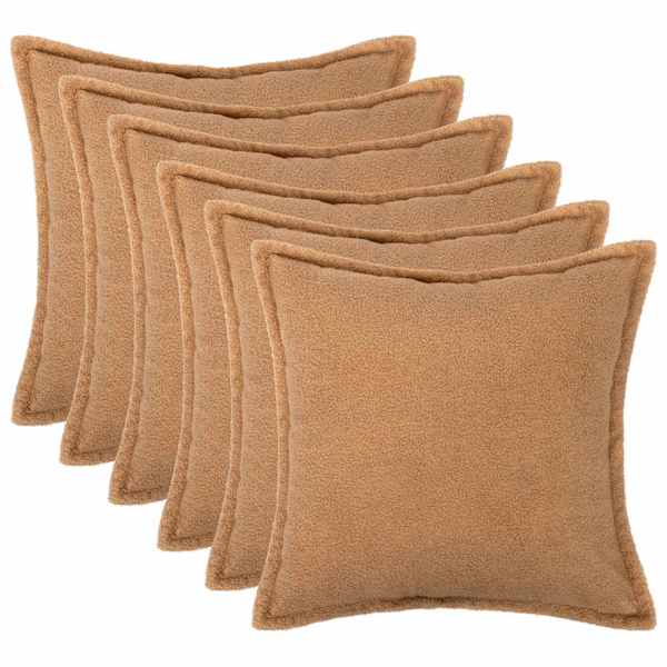 vidaXL Diivanipadi 6 pcs HOUTEN Beež 30 x 30 cm Boucl&eacute;
