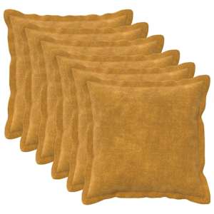 vidaXL Diivanipadi 6 tk HOUTEN Kollane 30 x 30 cm Mikrofliis