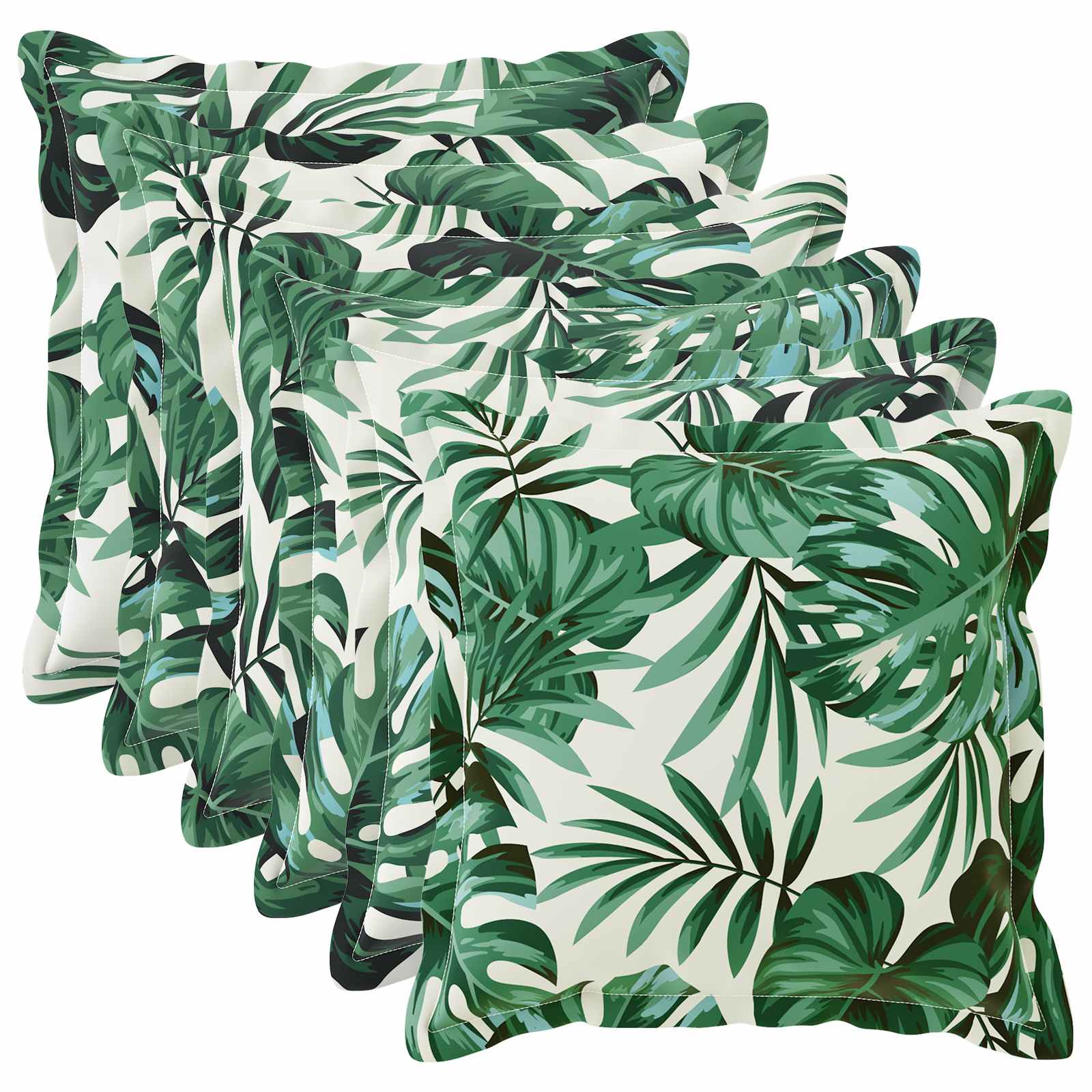 vidaXL Poťah na podložku 6 ks HOUTEN Vzor s listami 30 x 30 cm