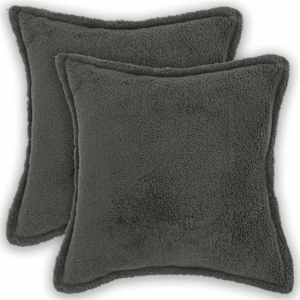 vidaXL Diivanipadi 2 pcs HOUTEN Tumehall 30 x 30 cm Boucl&eacute;