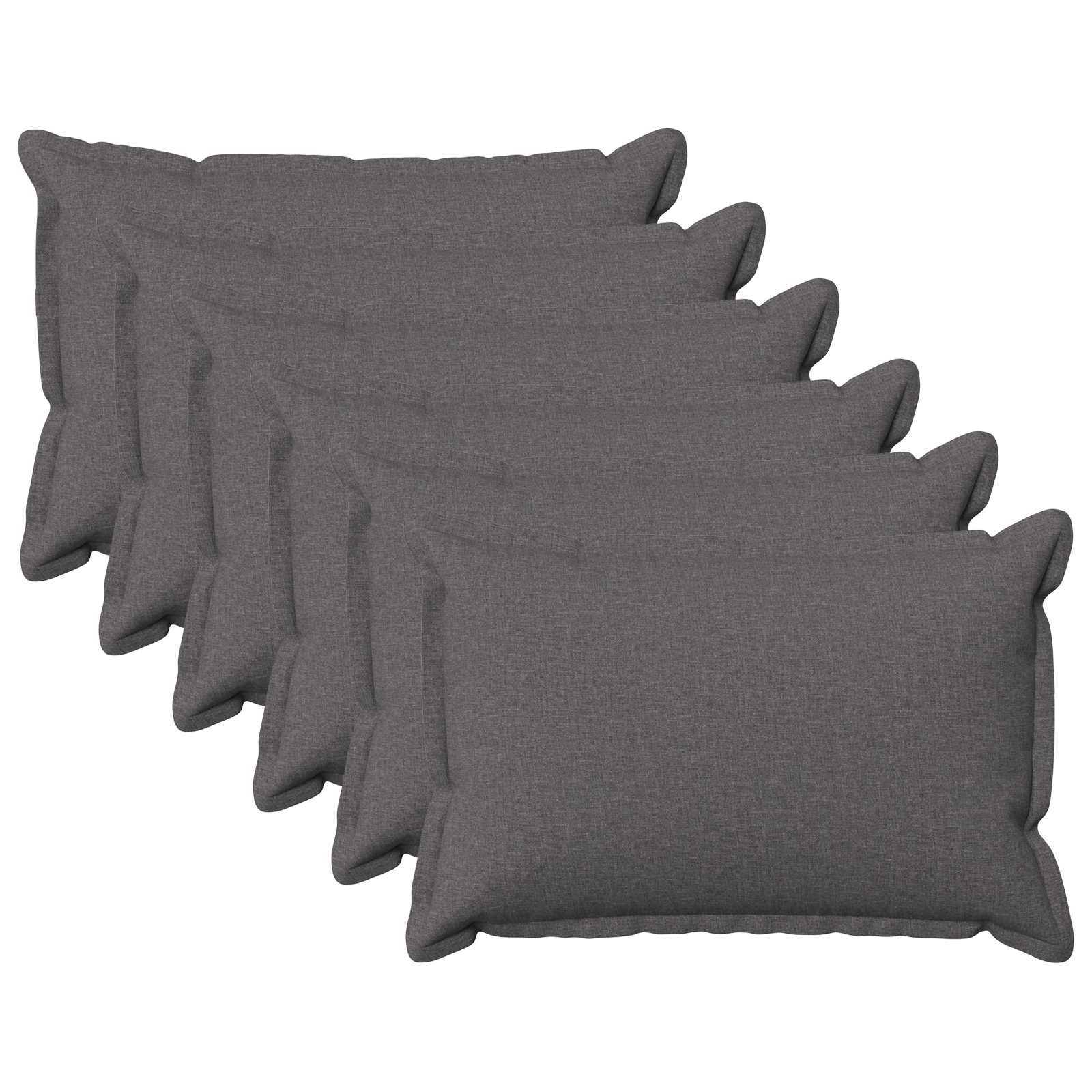Kussensloop 6 pcs HOUTEN Lichtgrijs 30 x 50 cm Faux Linnen image 1