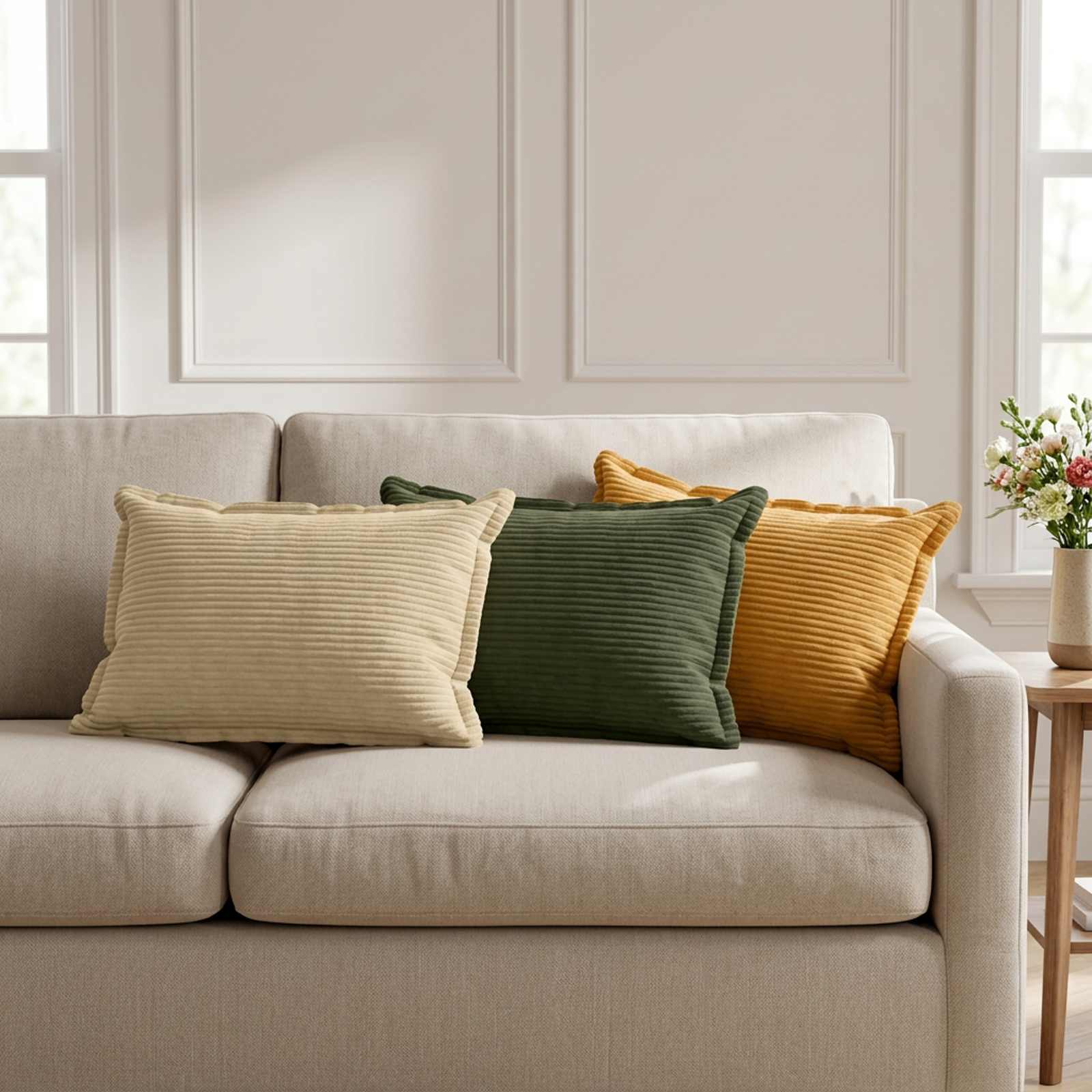 Prevleka za blazino 6 kos HOUTEN Rumena 40 x 60 cm korduroy