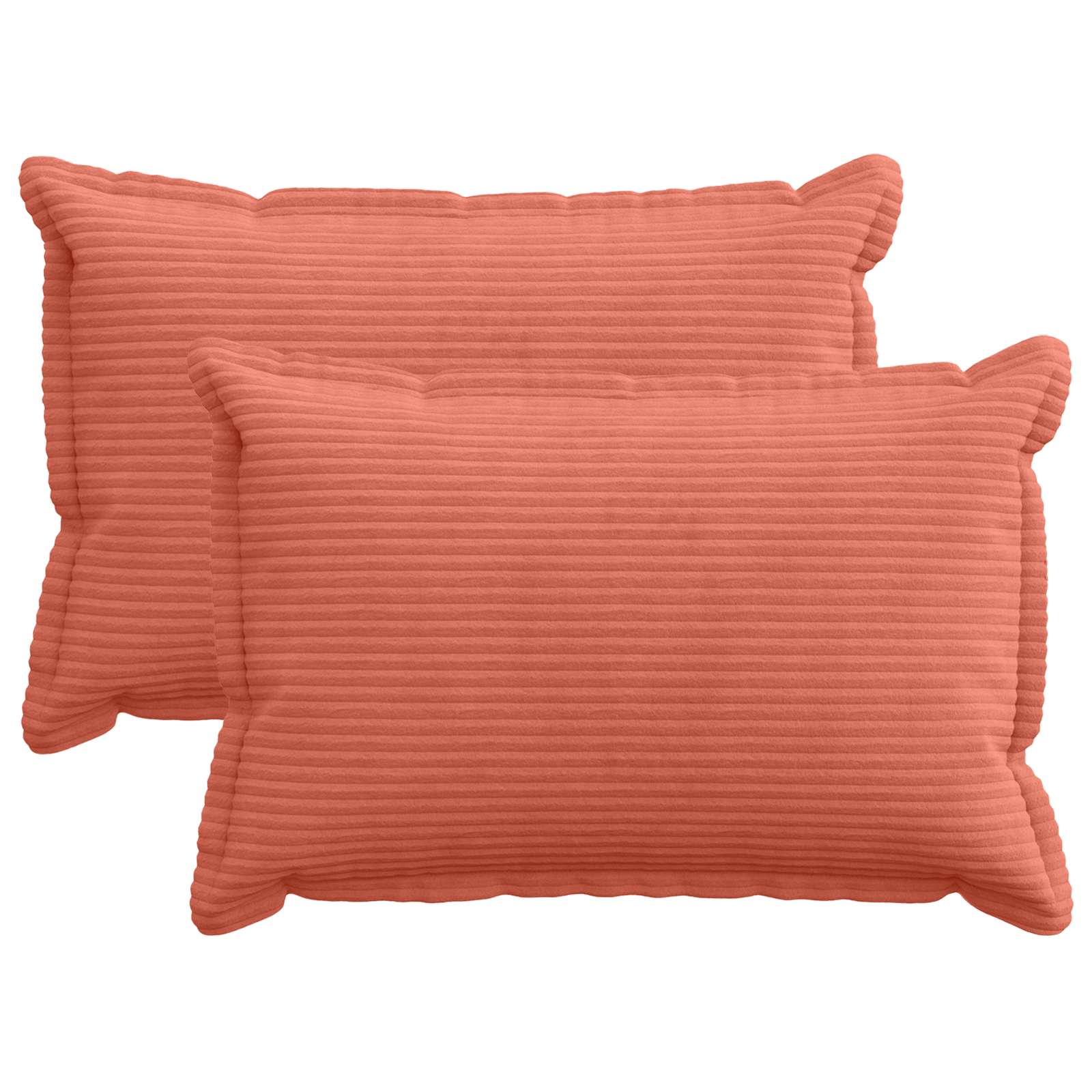 Kussensloop 2 st HOUTEN Rood-oranje 30 x 50 cm corduroy image 1
