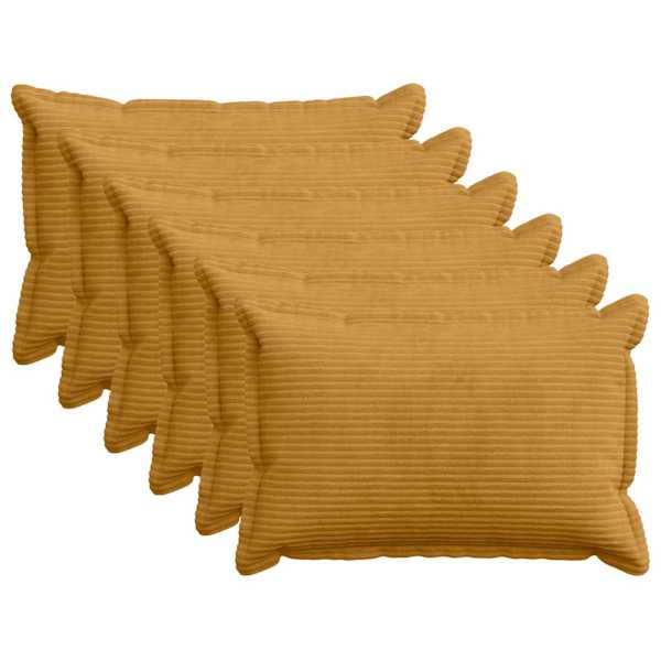 vidaXL Diivanipadi 6 tk HOUTEN Kollane 30 x 50 cm manchester