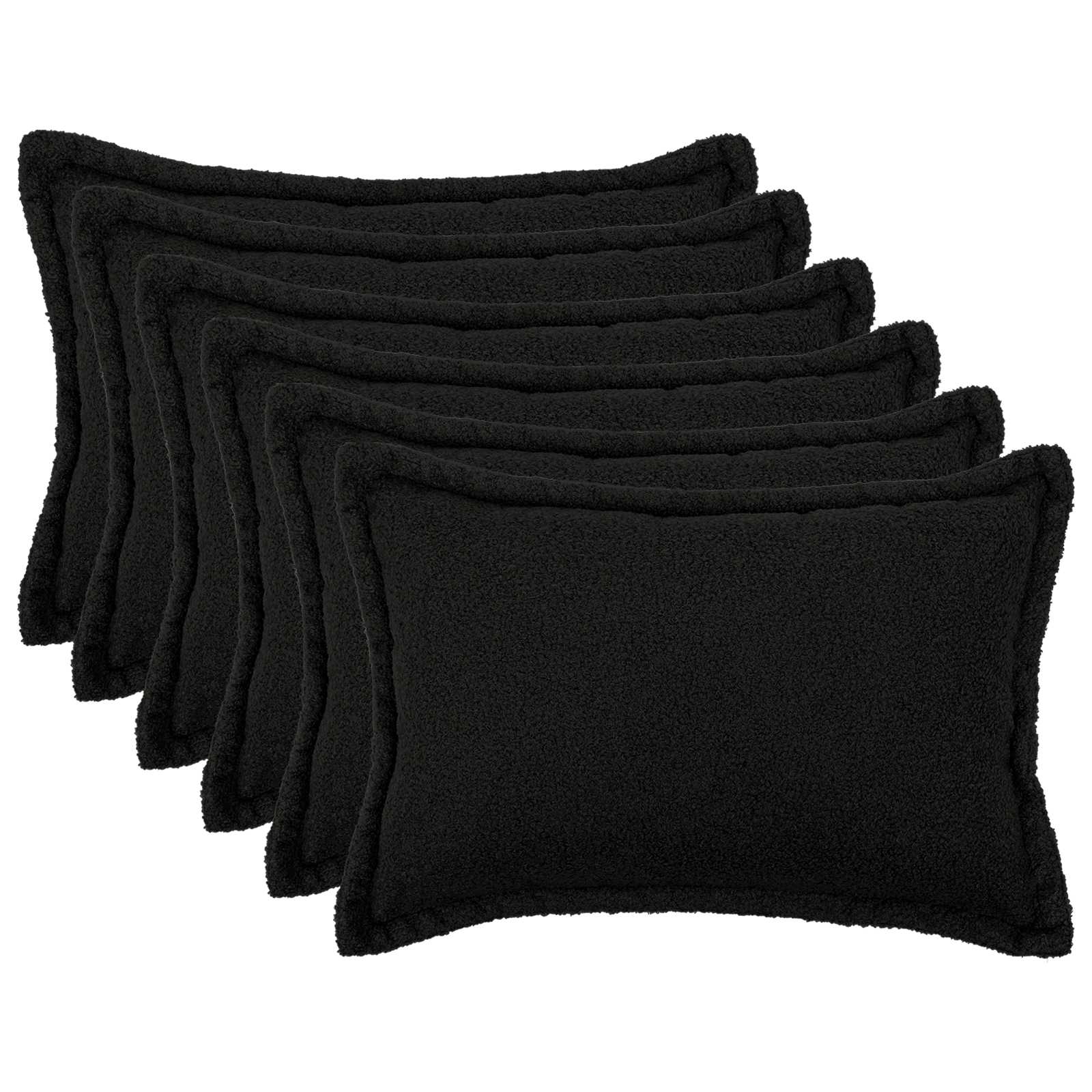 Kussensloop 6 pcs HOUTEN Zwart 30 x 50 cm Bouclé image 1
