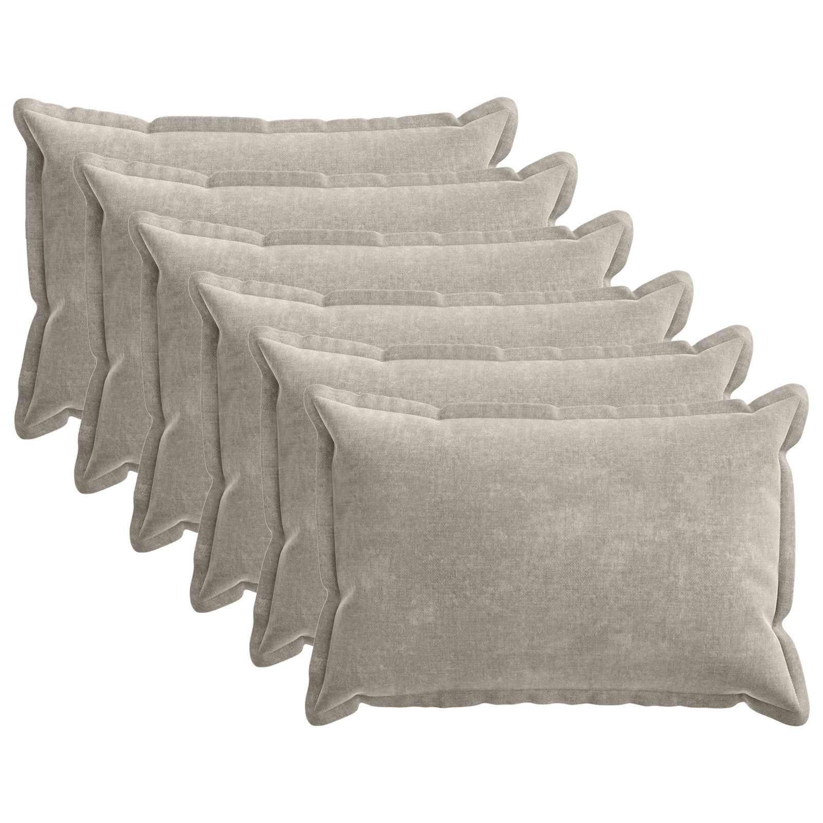 Kussensloop 6 st HOUTEN Lichtgrijs 30 x 50 cm Chenille Stof image 2
