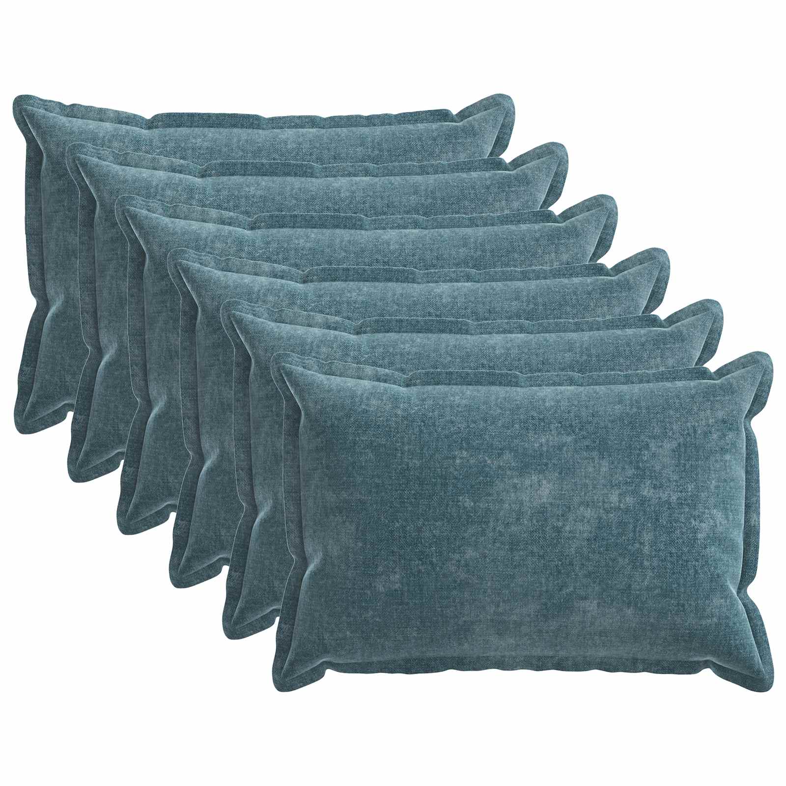 Kussensloop 6 st HOUTEN Blauw 30 x 50 cm Chenille Stof image 2