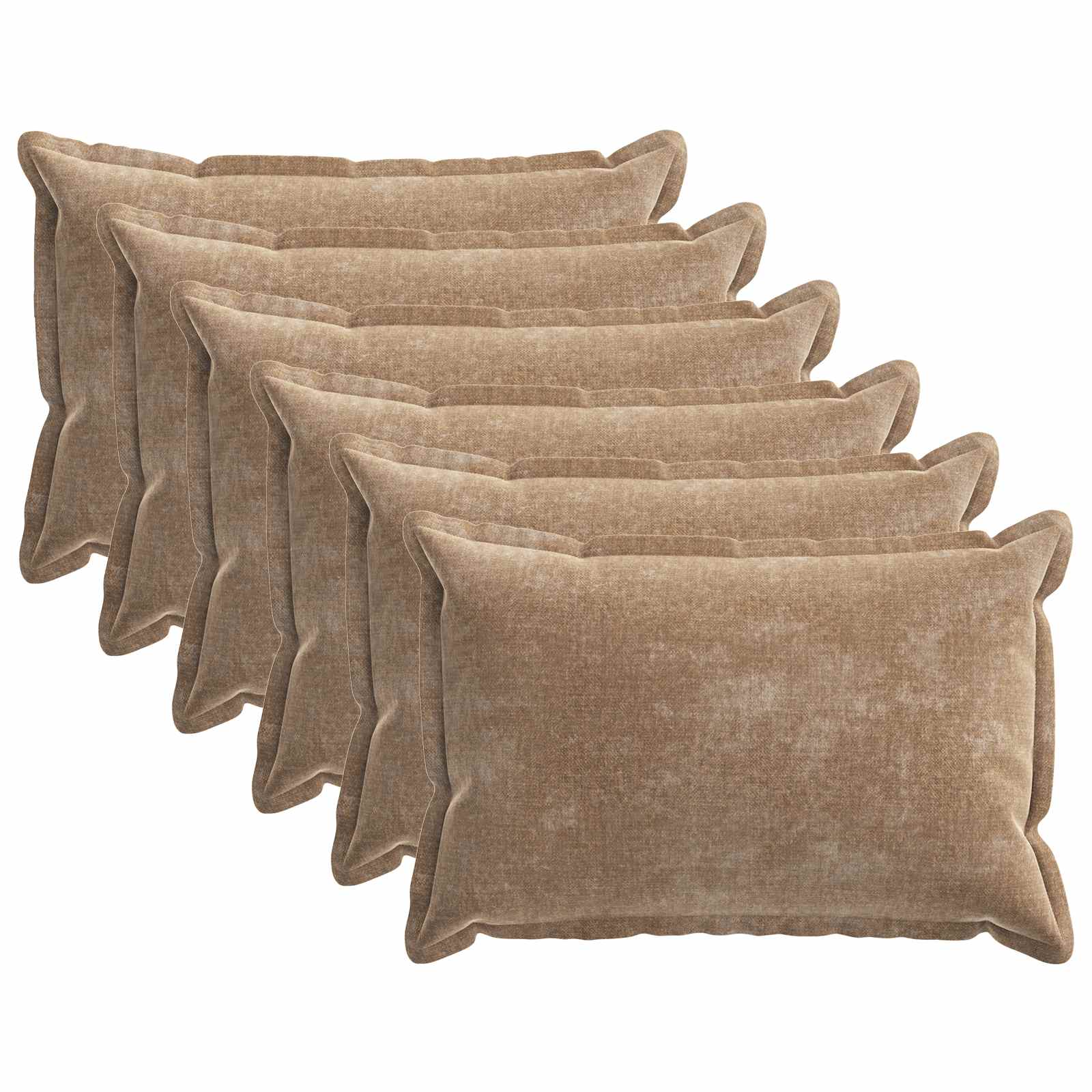 Kussensloop 6 st HOUTEN Bruin 30 x 50 cm Chenille Stof image 2
