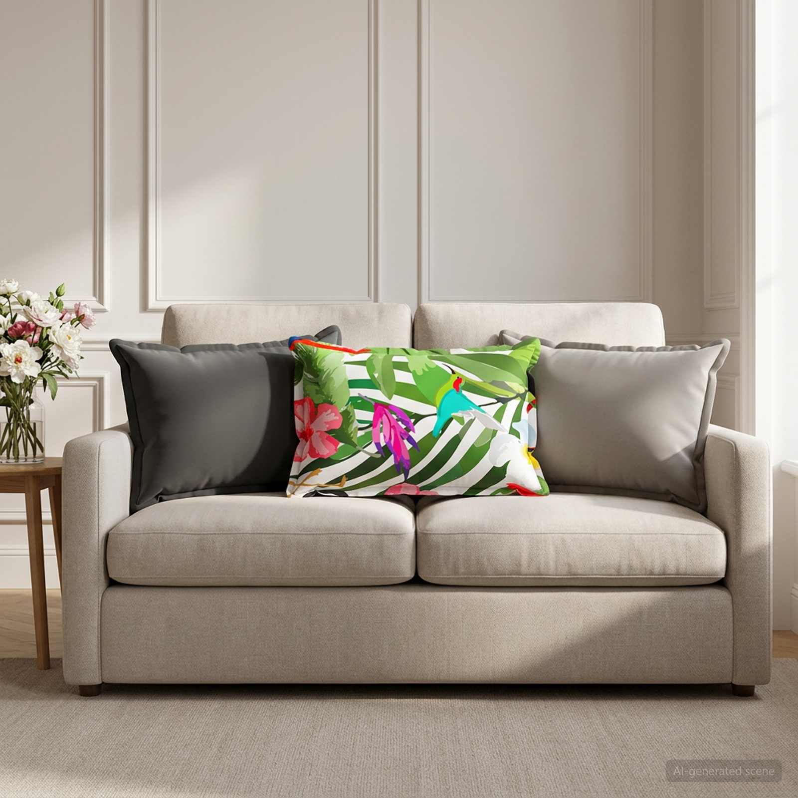 vidaXL Калъфка за възглавница 6 бр. HOUTEN Черно 30 x 50 cm Полиестер