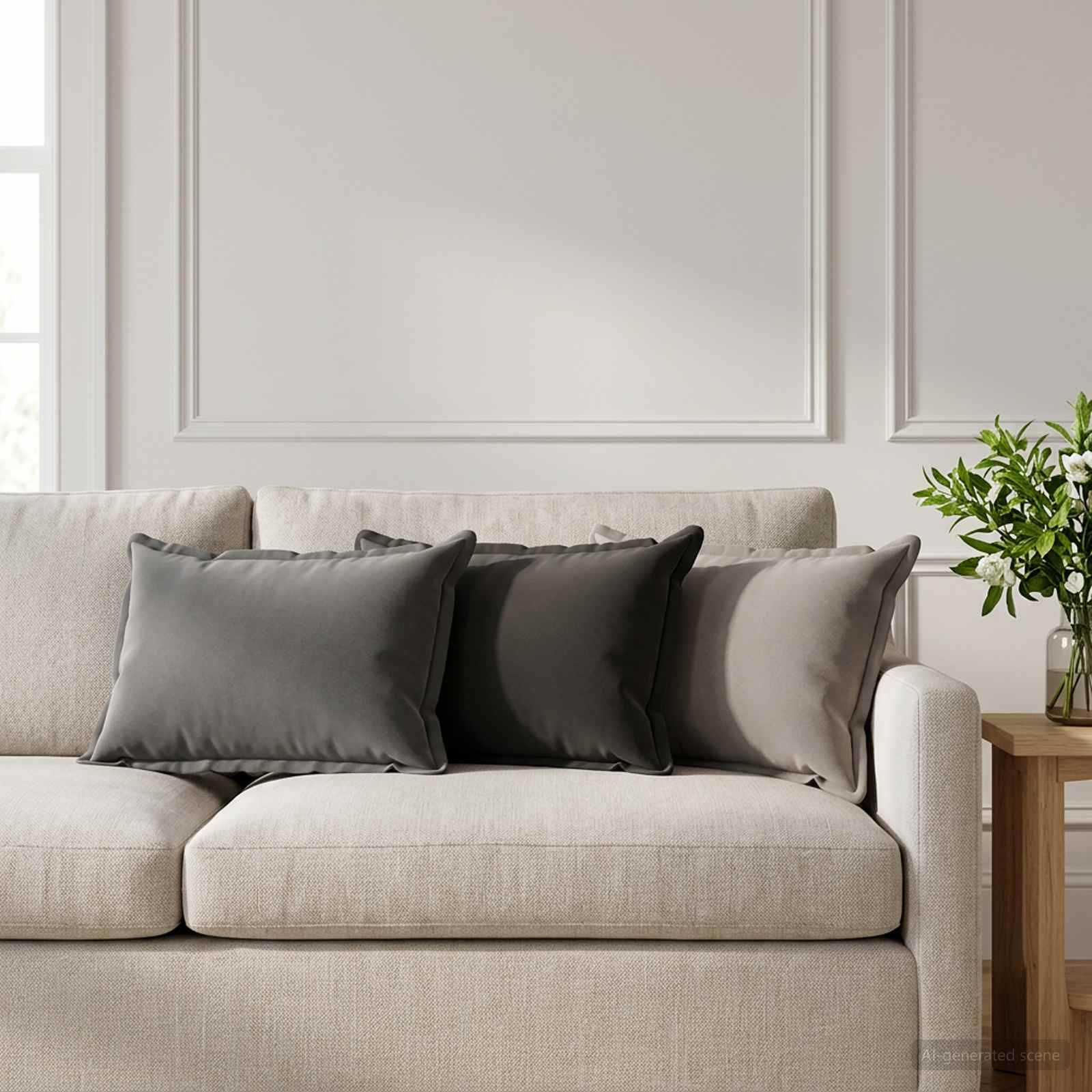 vidaXL Pudebetræk 2 stk. HOUTEN Grå 30 x 50 cm Polyester