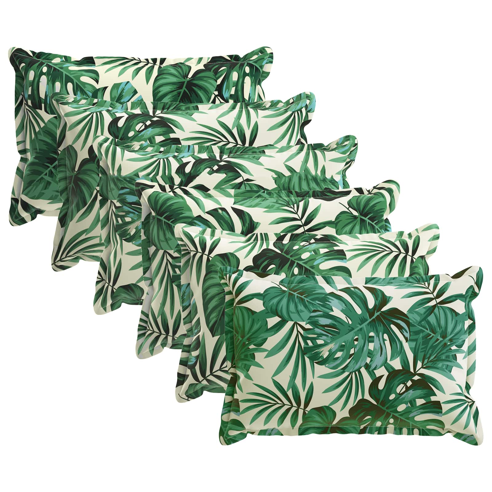 vidaXL Poťah na podložku 6 ks HOUTEN Vzor s listami 30 x 50 cm