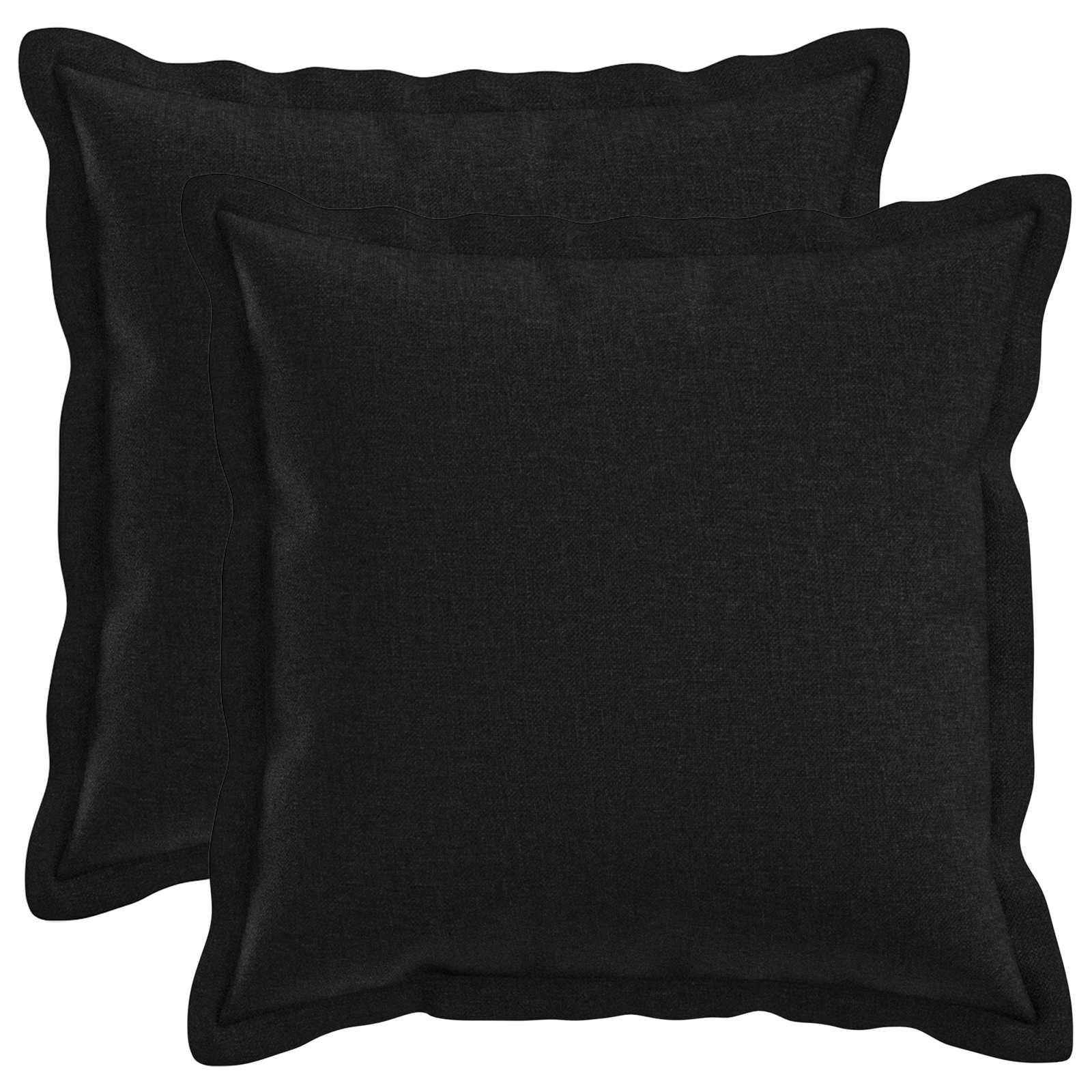 Kussensloop 2 pcs HOUTEN Zwart 35 x 35 cm Faux Linnen image 1