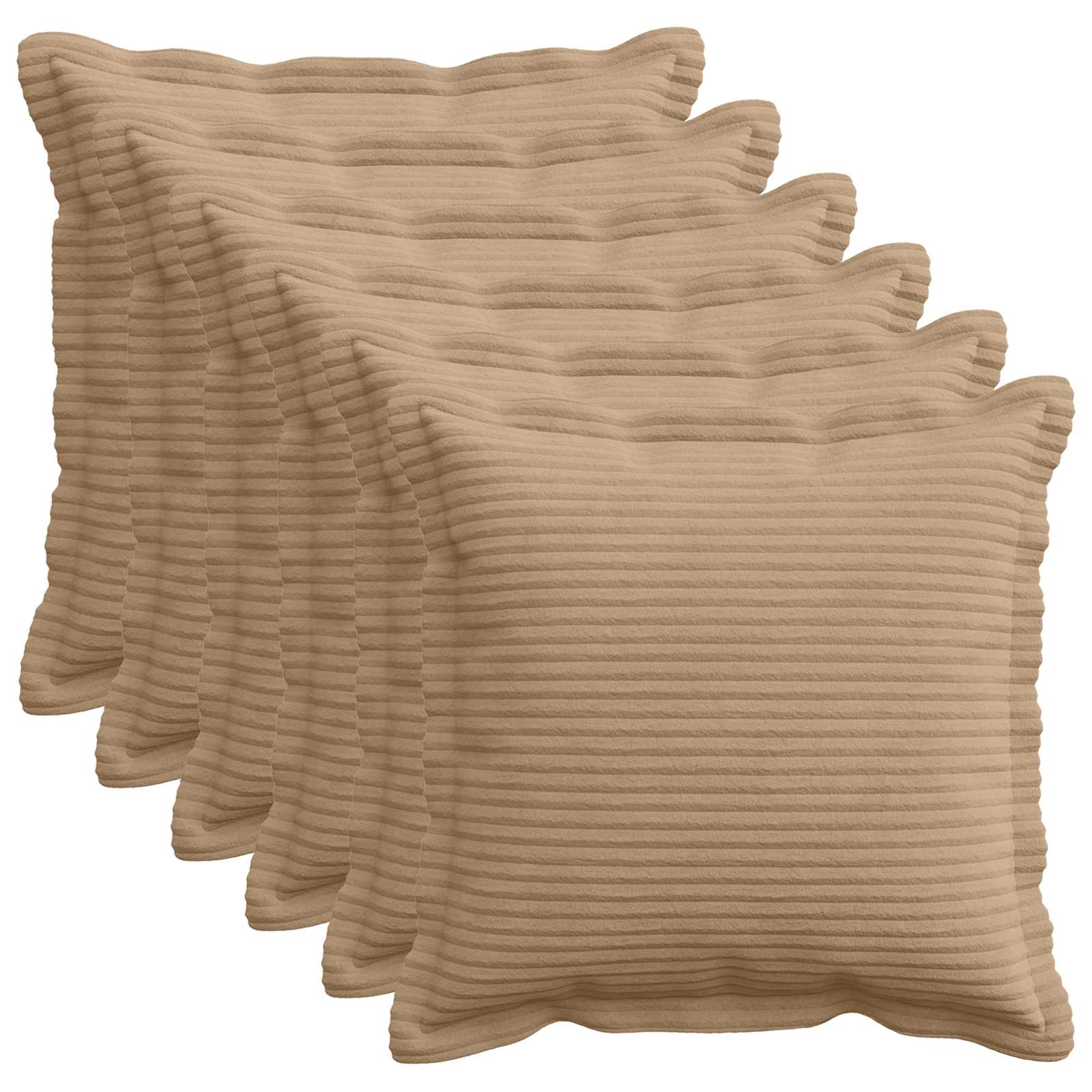 Kussensloop 6 st HOUTEN Bruin 35 x 35 cm corduroy image 1