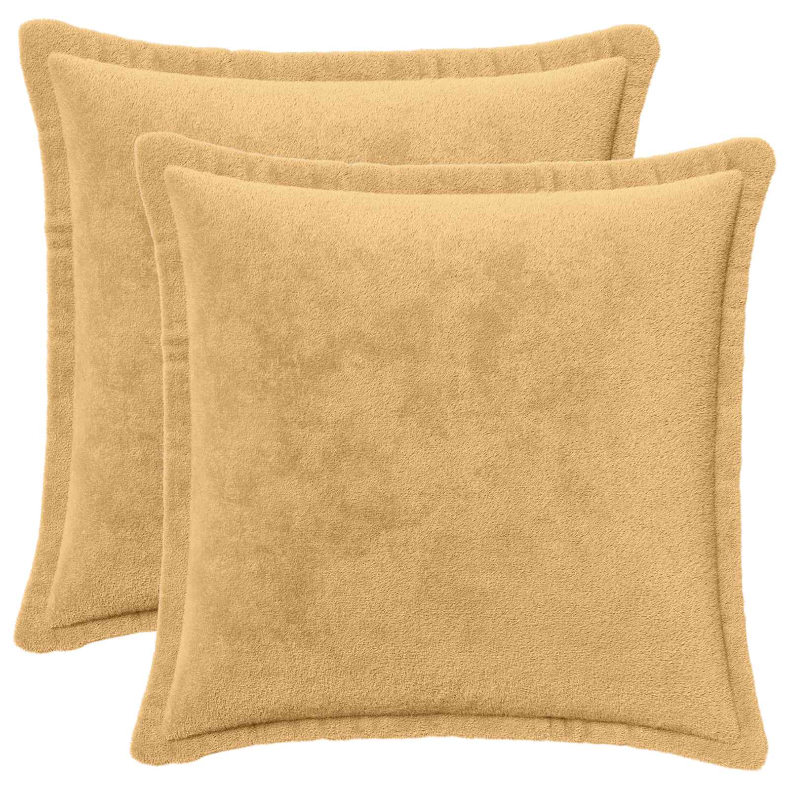 vidaXL Kussensloop 2 st HOUTEN Taupe 35 x 35 cm Flanel, foto 3