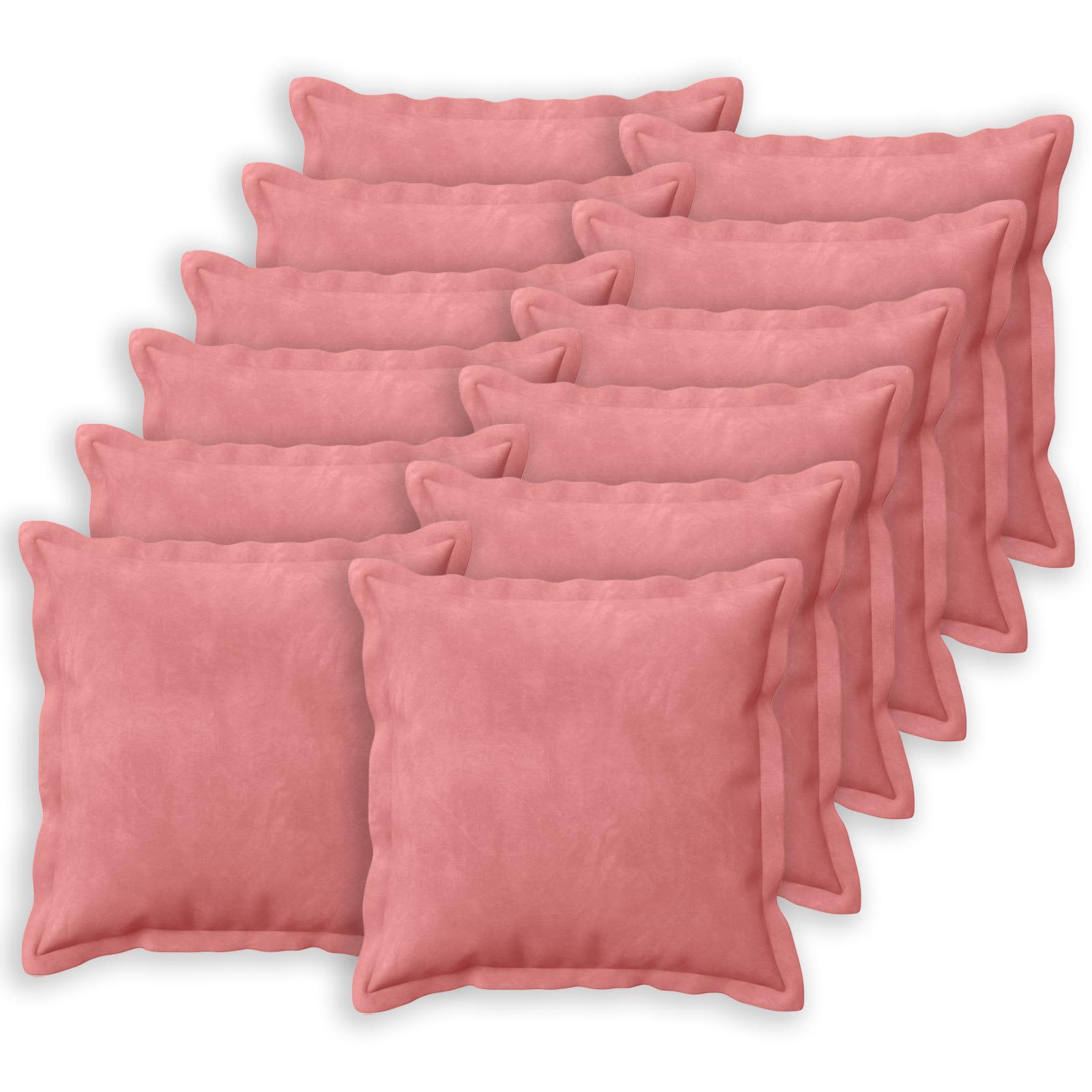 Kussensloop 12 pcs HOUTEN Roze 40 x 40 cm Fluweel image 1