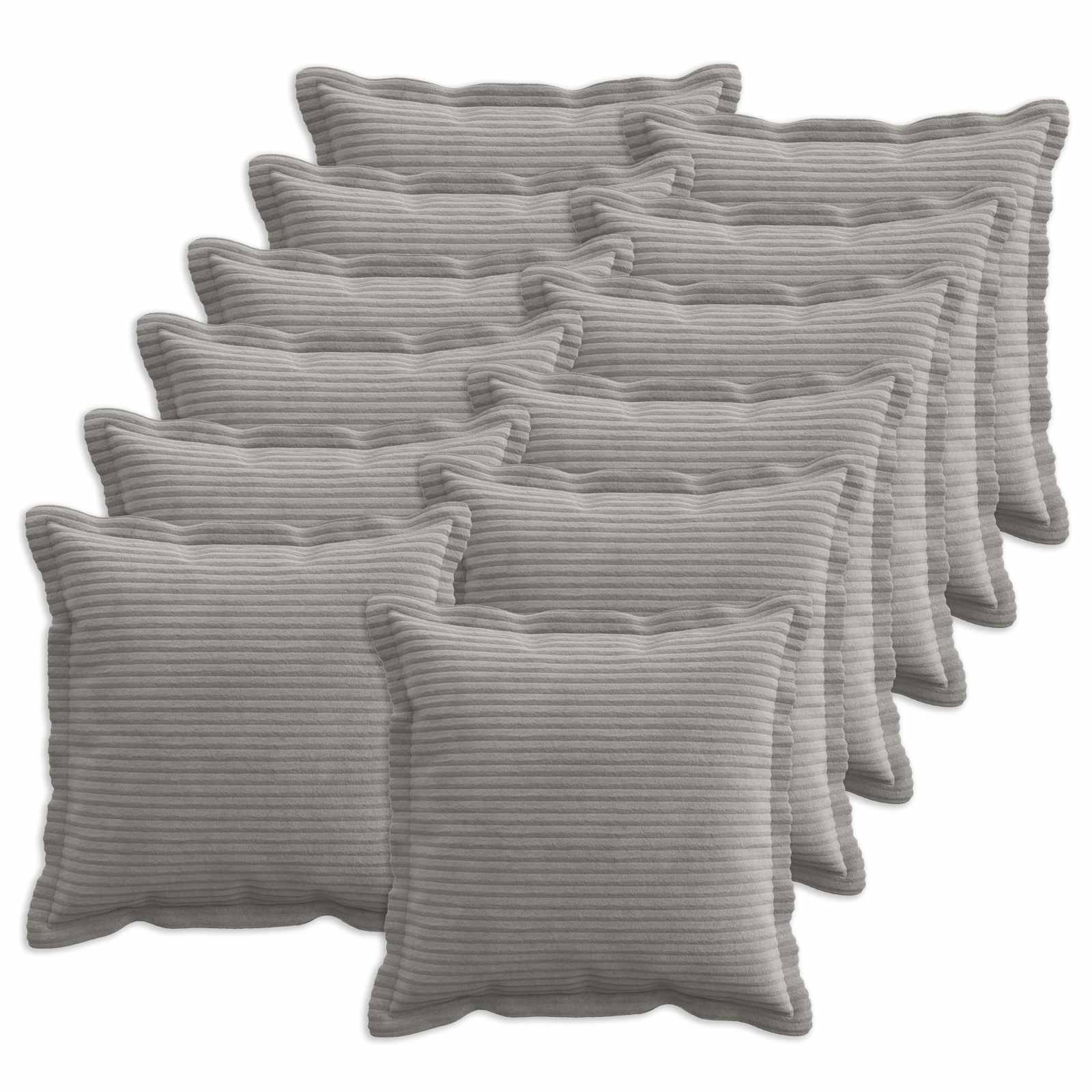 Kussensloop 12 st HOUTEN Lichtgrijs 40 x 40 cm corduroy image 1