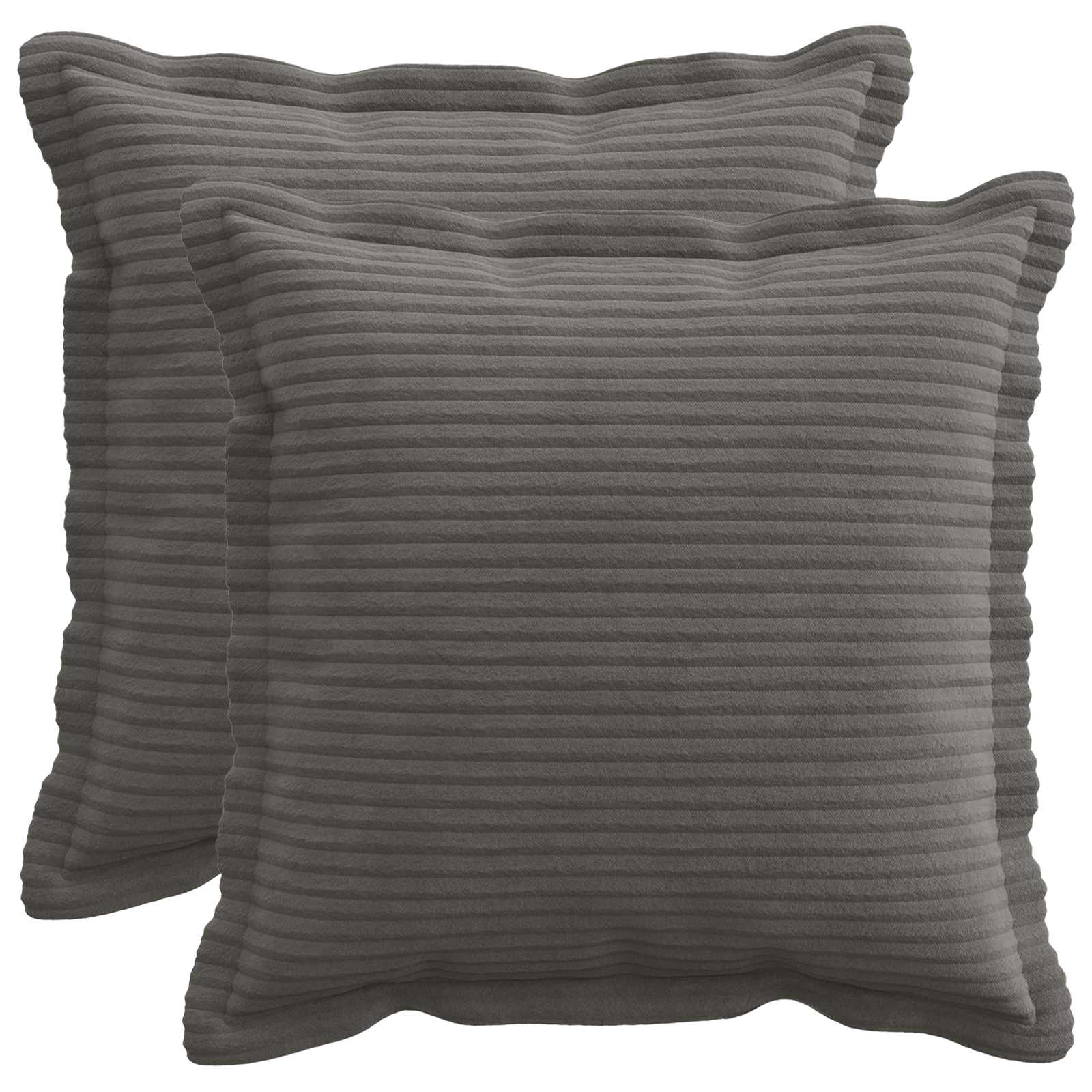 Kussensloop 2 st HOUTEN Donkergrijs 40 x 40 cm corduroy image 1