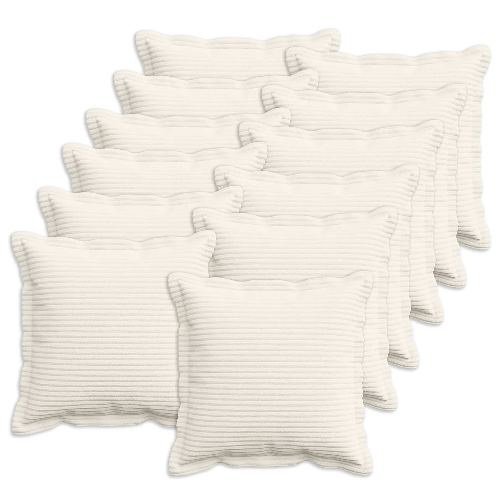 Kussensloop 12 st HOUTEN Crèmekleurig 40 x 40 cm corduroy image 1