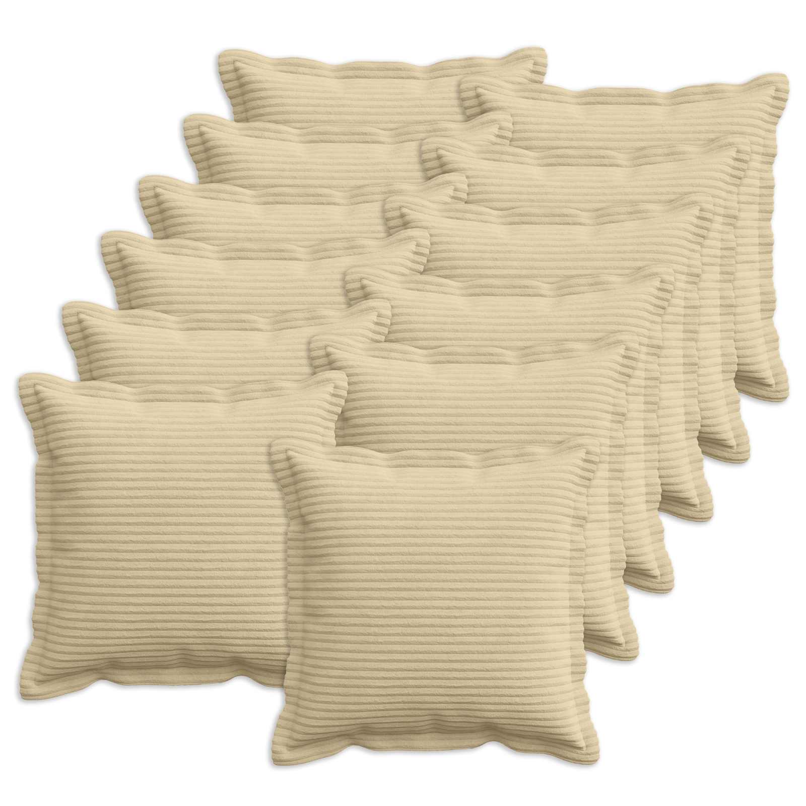 Kussensloop 12 st HOUTEN Lichtgroen Grijs 40 x 40 cm corduroy image 1