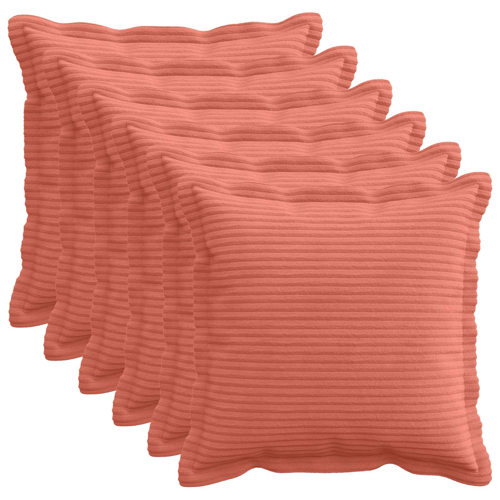 Kussensloop 6 st HOUTEN Rood-oranje 40 x 40 cm corduroy image 1