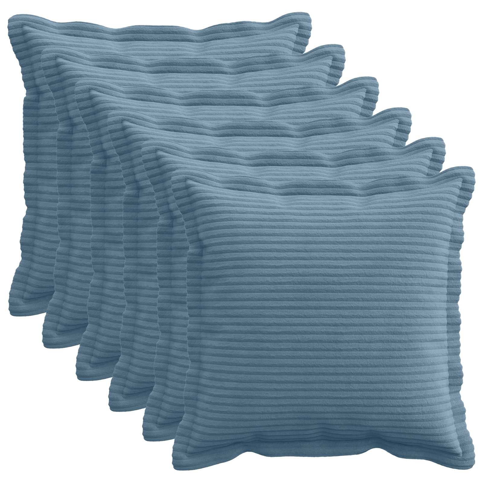 Kussensloop 6 st HOUTEN Blauw 40 x 40 cm corduroy image 1