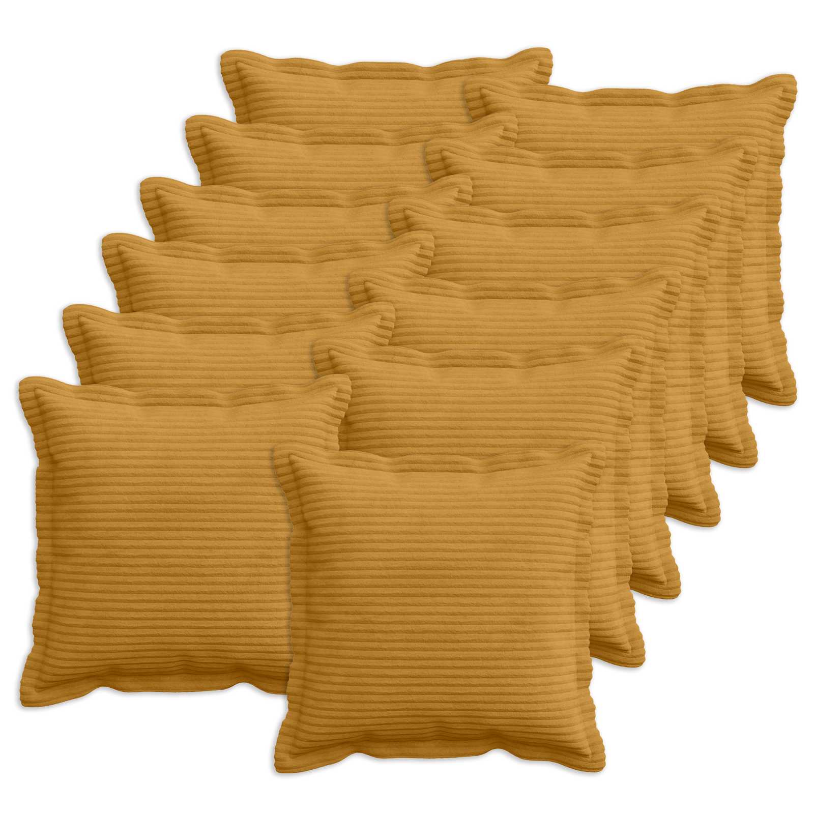 Kussensloop 12 st HOUTEN Geel 40 x 40 cm corduroy image 1