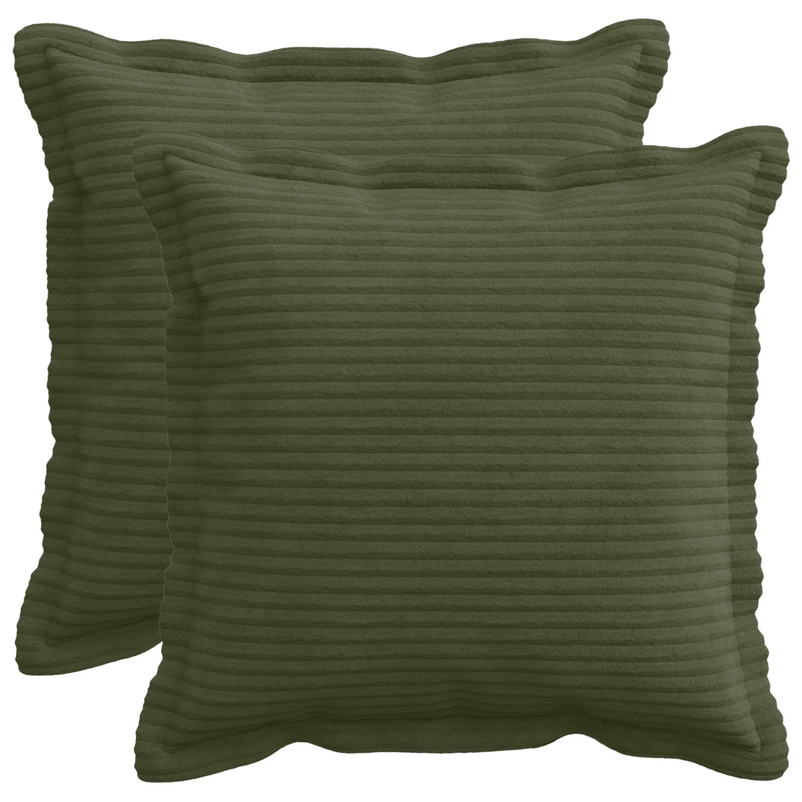 Kussensloop 2 st HOUTEN Groen 40 x 40 cm corduroy image 1