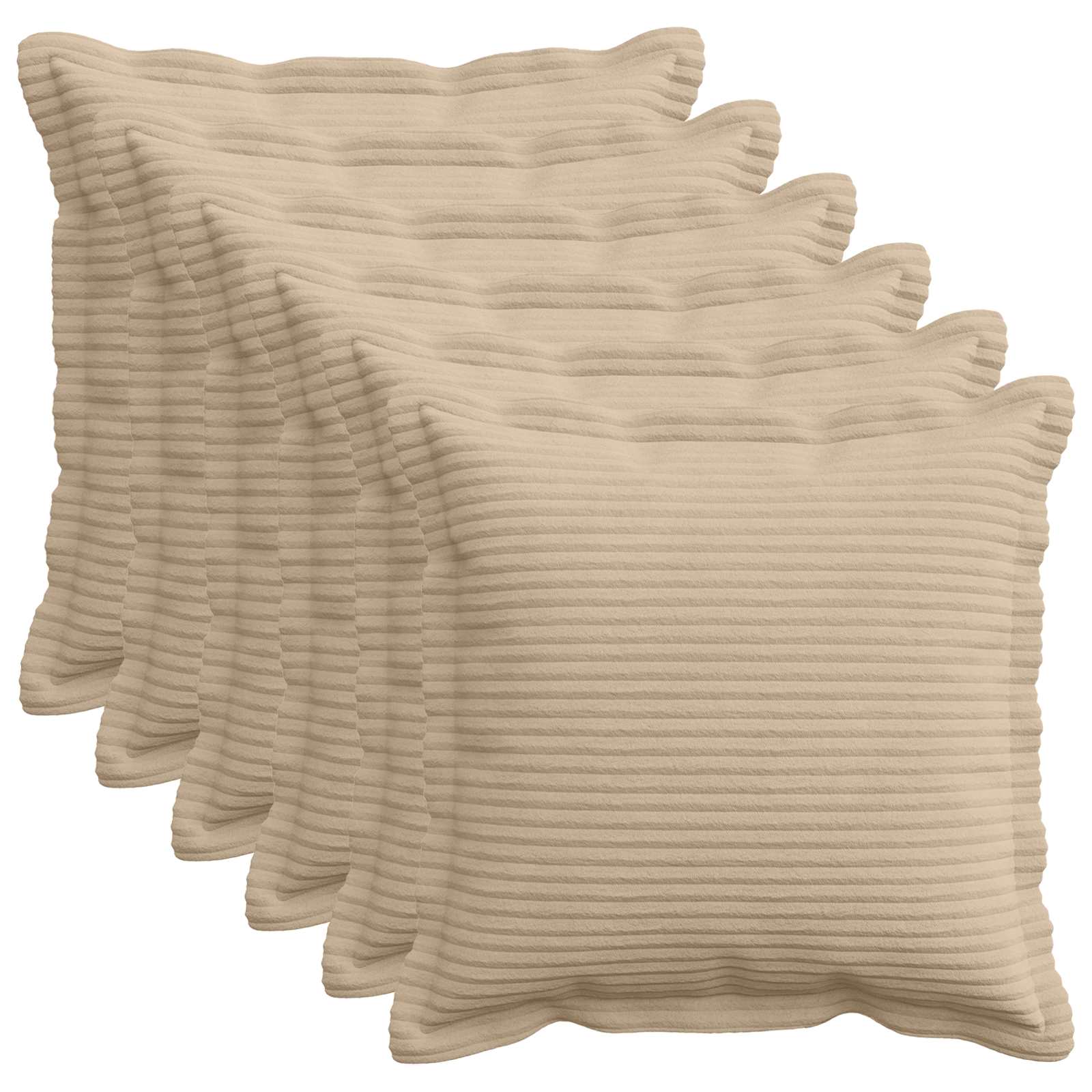 Kussensloop 6 st HOUTEN Taupe 40 x 40 cm corduroy image 1