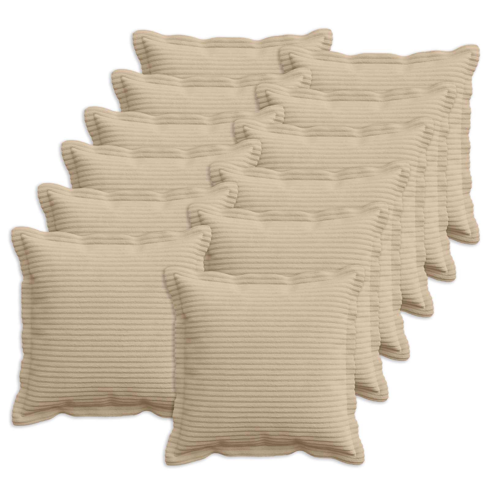 Kussensloop 12 st HOUTEN Taupe 40 x 40 cm corduroy image 1