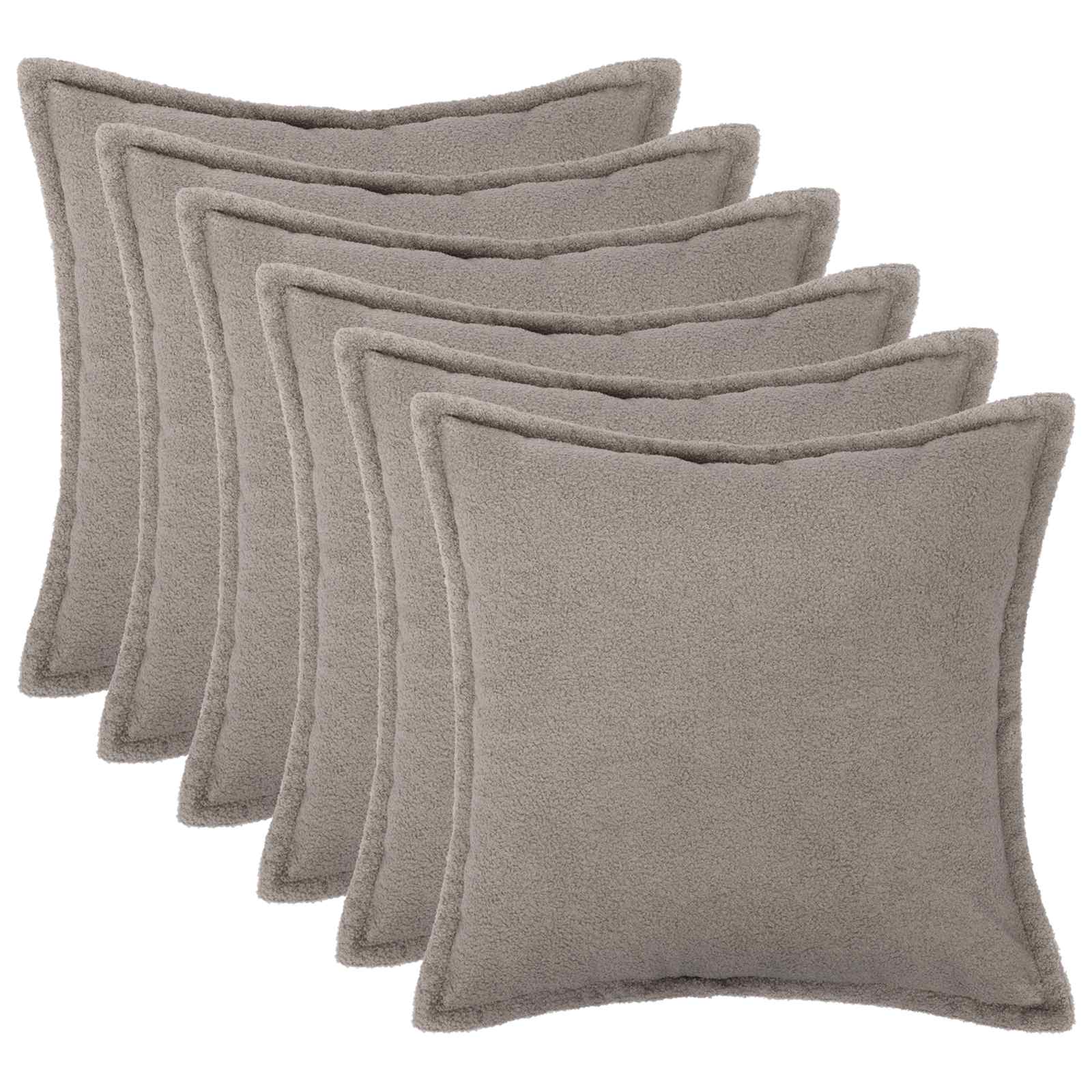 Kussensloop 6 pcs HOUTEN Lichtgrijs 40 x 40 cm Bouclé image 1