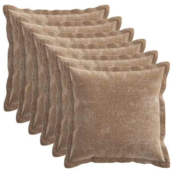 vidaXL Diivanipadi 6 tk HOUTEN Pruun 40 x 40 cm &Scaron;en&uuml;&uuml;lfabric