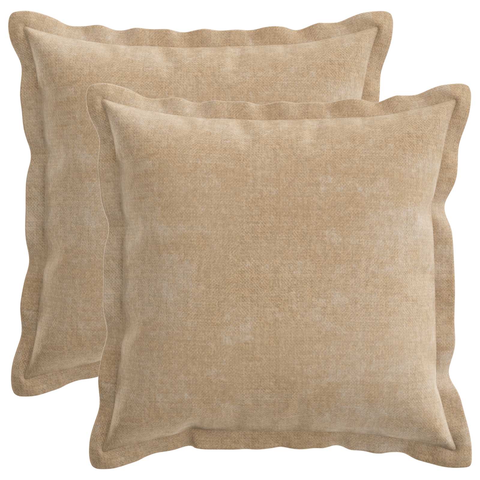 Kussensloop 2 st HOUTEN Taupe 40 x 40 cm Chenille Stof image 2