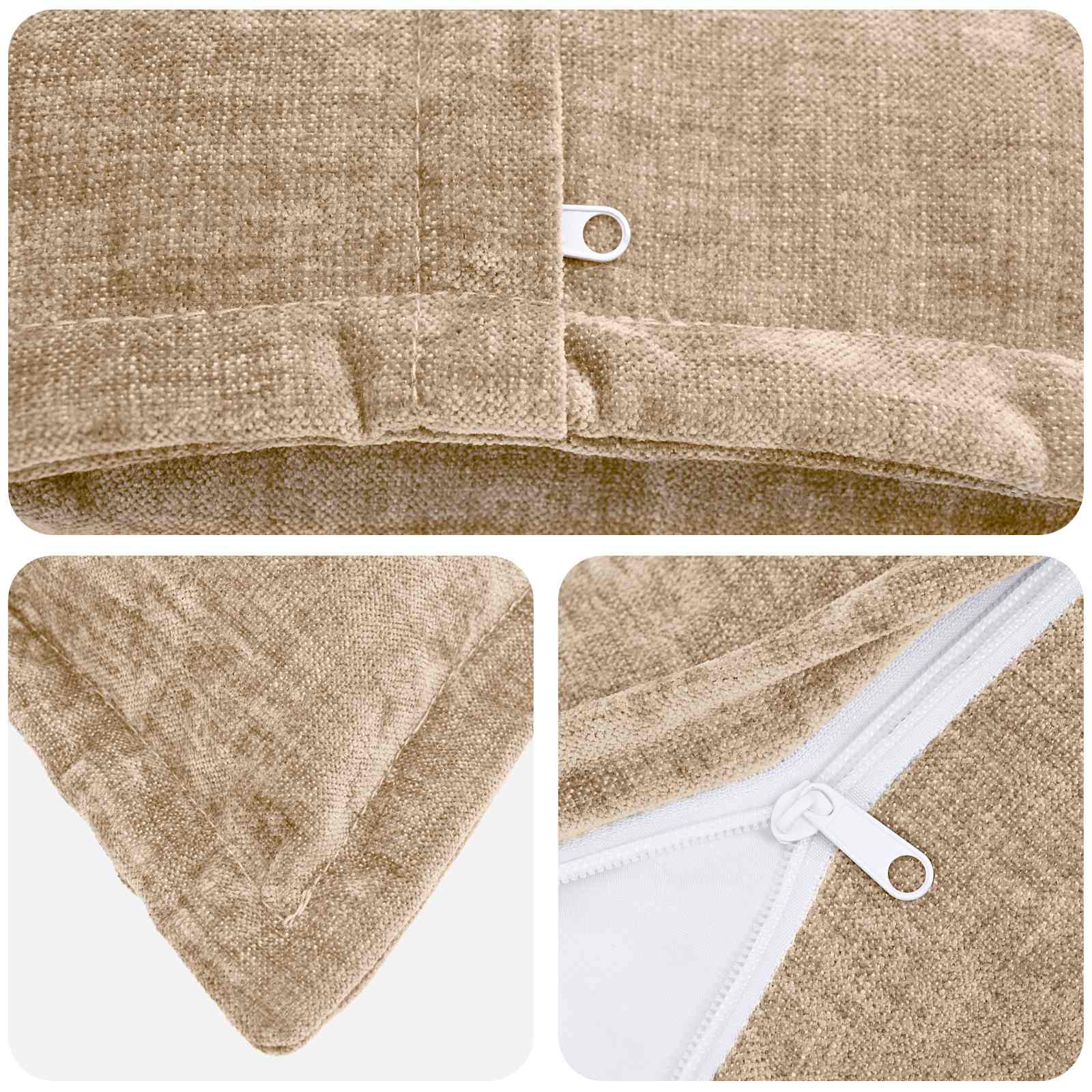 Kussensloop 12 st HOUTEN Taupe 40 x 40 cm Chenille Stof image 5