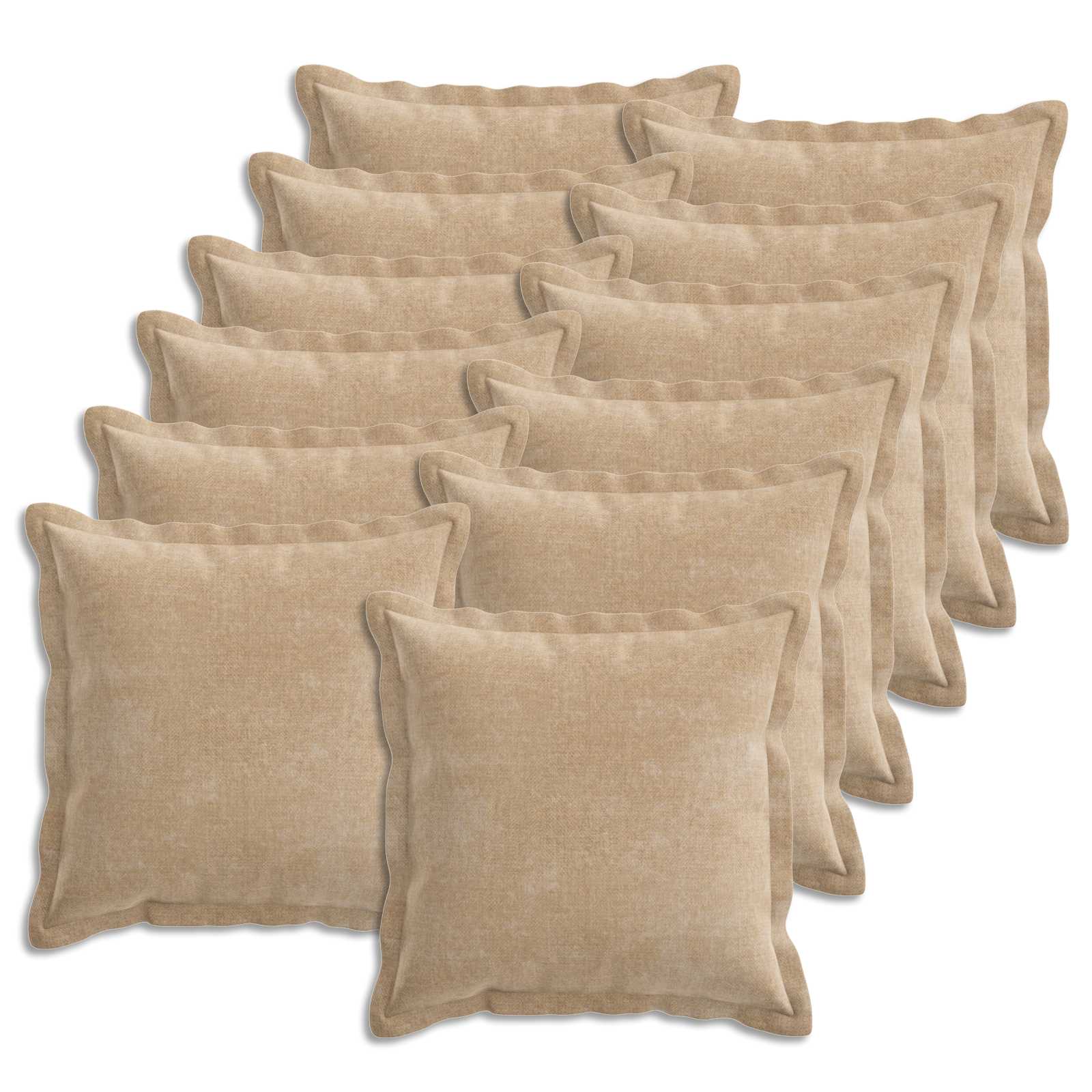 Kussensloop 12 st HOUTEN Taupe 40 x 40 cm Chenille Stof image 2