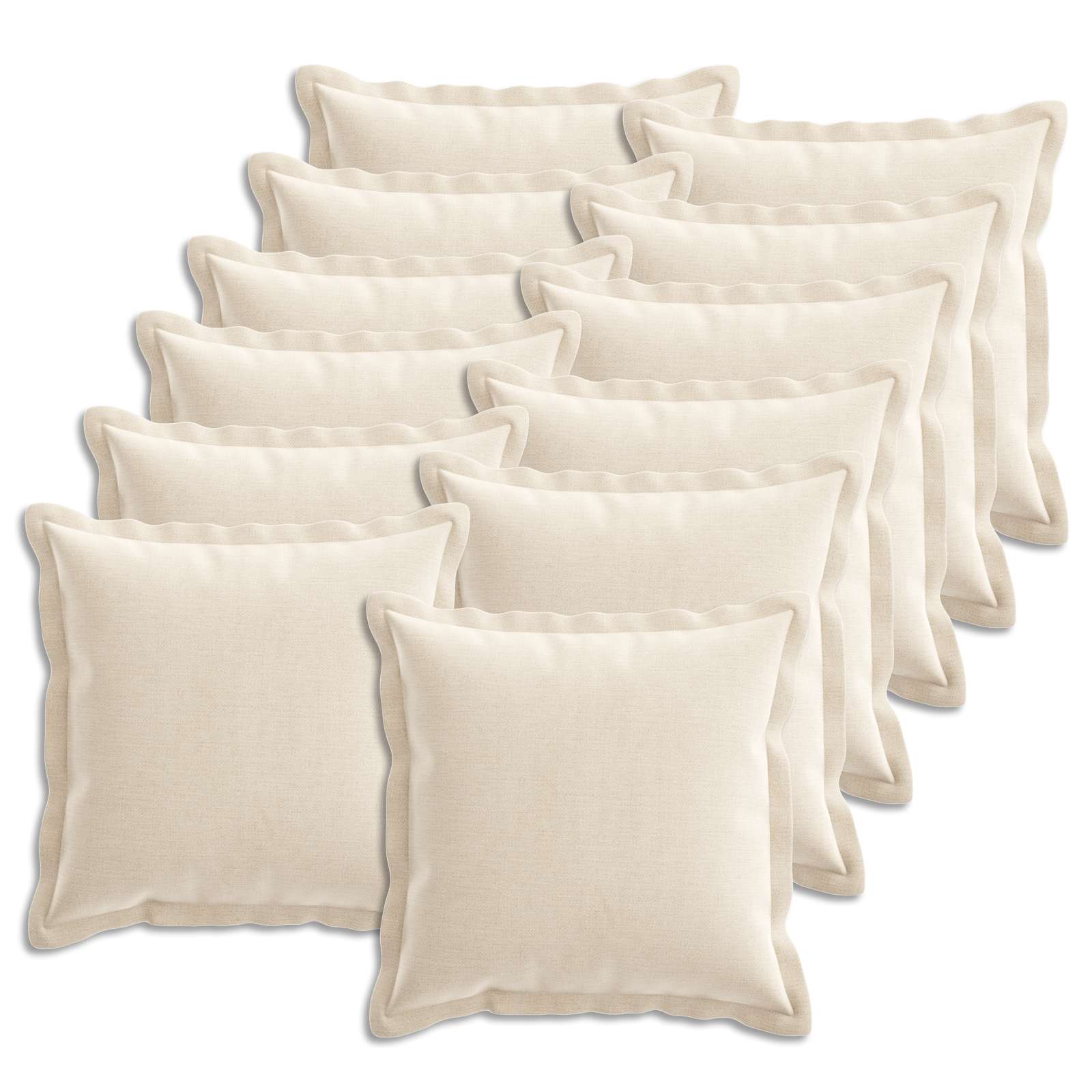 Kussensloop 12 st HOUTEN Crèmekleurig 40 x 40 cm Chenille Stof image 2