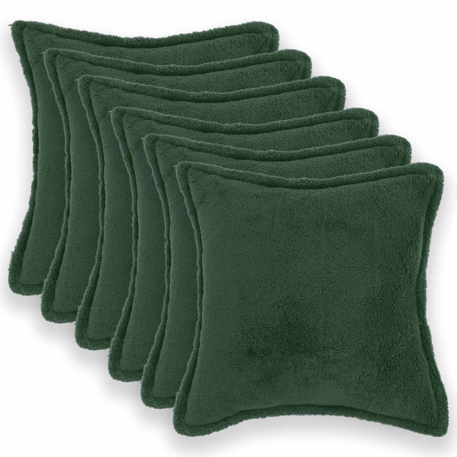 Prevleka za blazino 6 kos HOUTEN Temno zelena 40 x 40 cm Bouclé