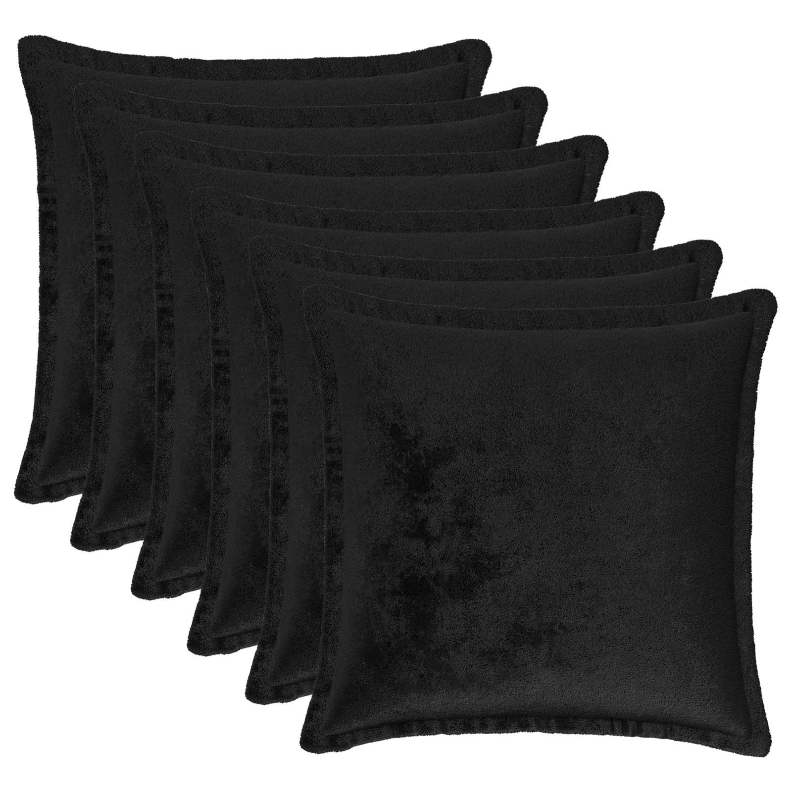 Kussensloop 6 pcs HOUTEN Zwart 40 x 40 cm Flanel image 1