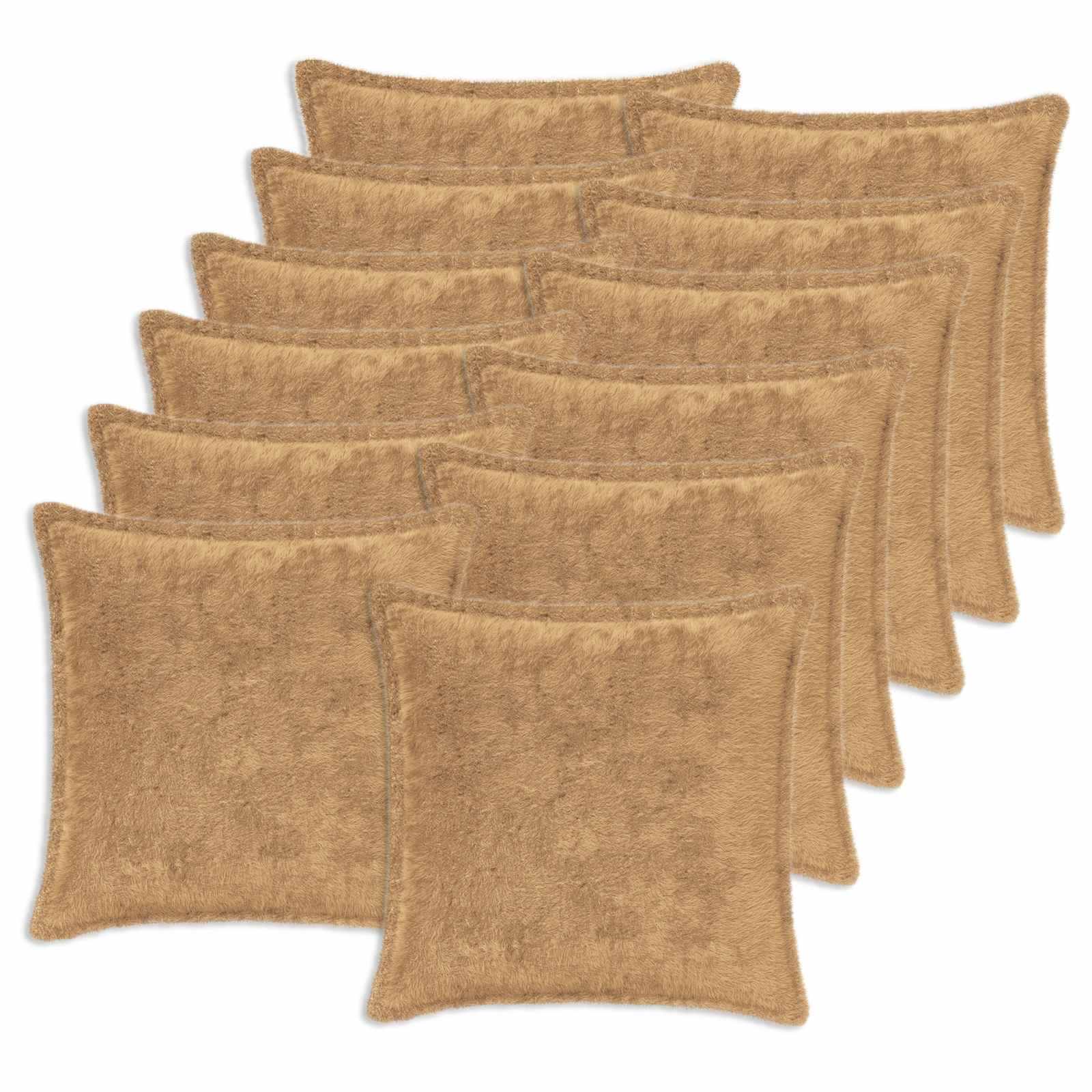 Kussensloop 12 st HOUTEN Taupe 40 x 40 cm Nep Konijnenbont image 1