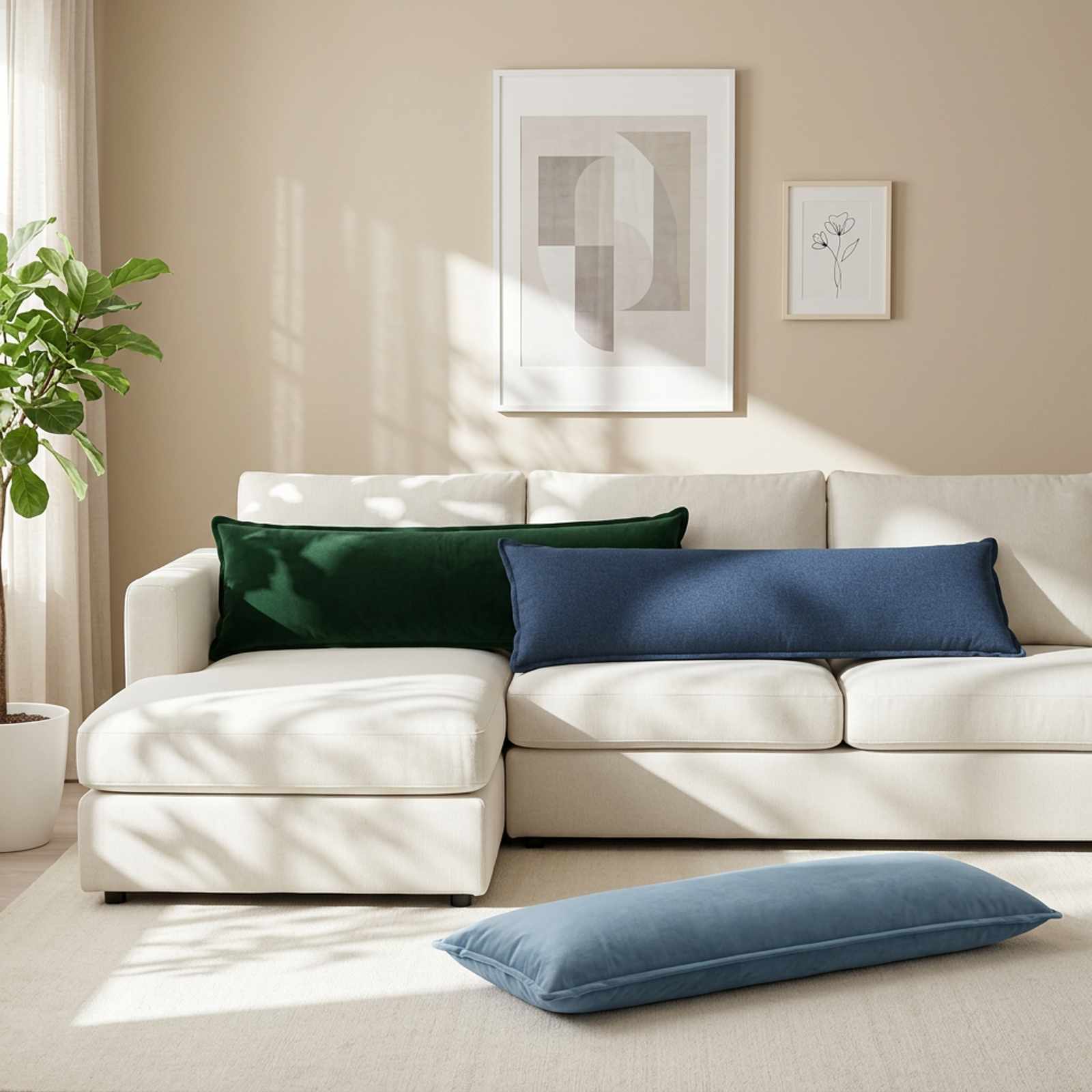 Prevleka za blazino 2 kos HOUTEN Temno zelena 40 x 145 cm