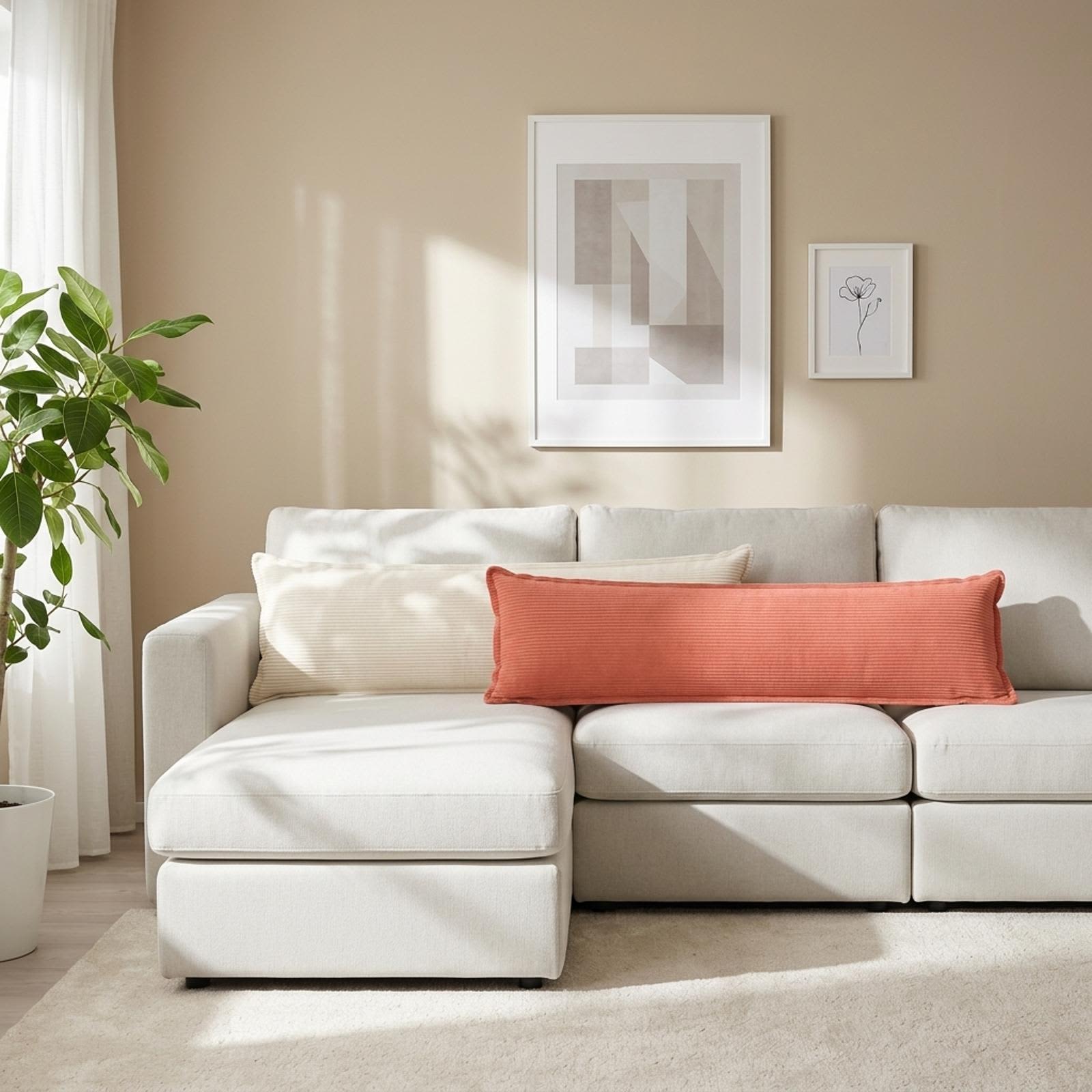 Prevleka za blazino HOUTEN Krem 40 x 145 cm korduroy