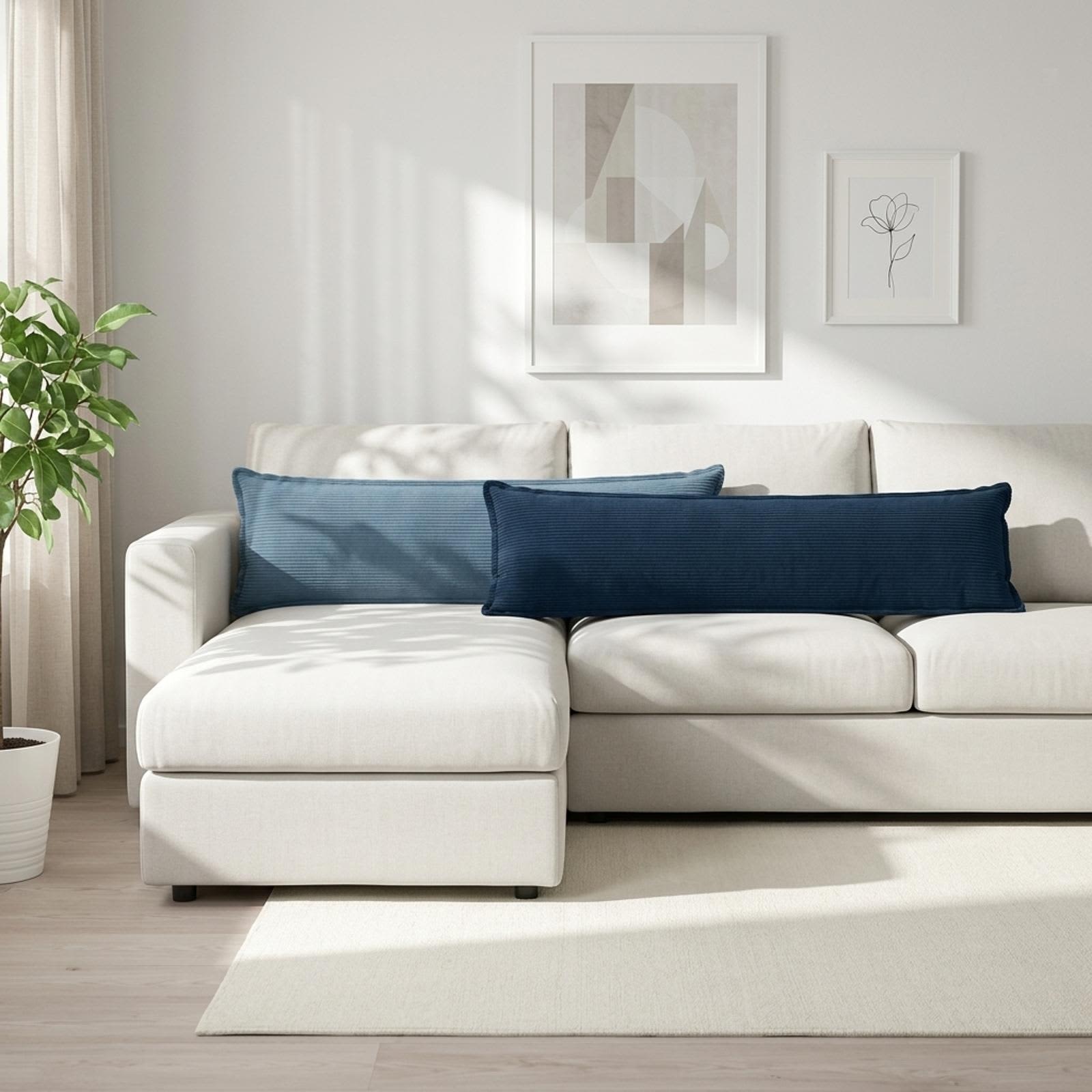 vidaXL Pudebetræk 2 stk. HOUTEN Blå 40 x 145 cm cordfløjl