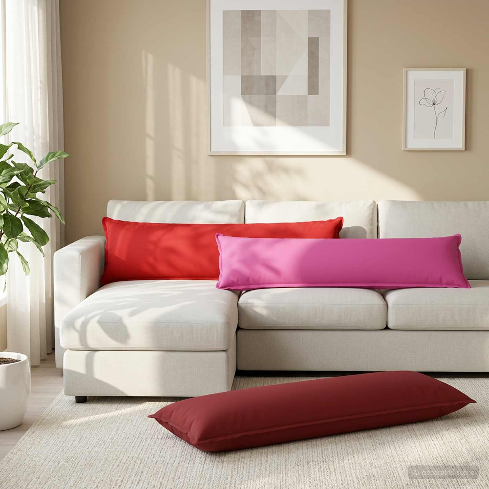 Kussen met kussen HOUTEN Roze 40 x 145 cm Polyester