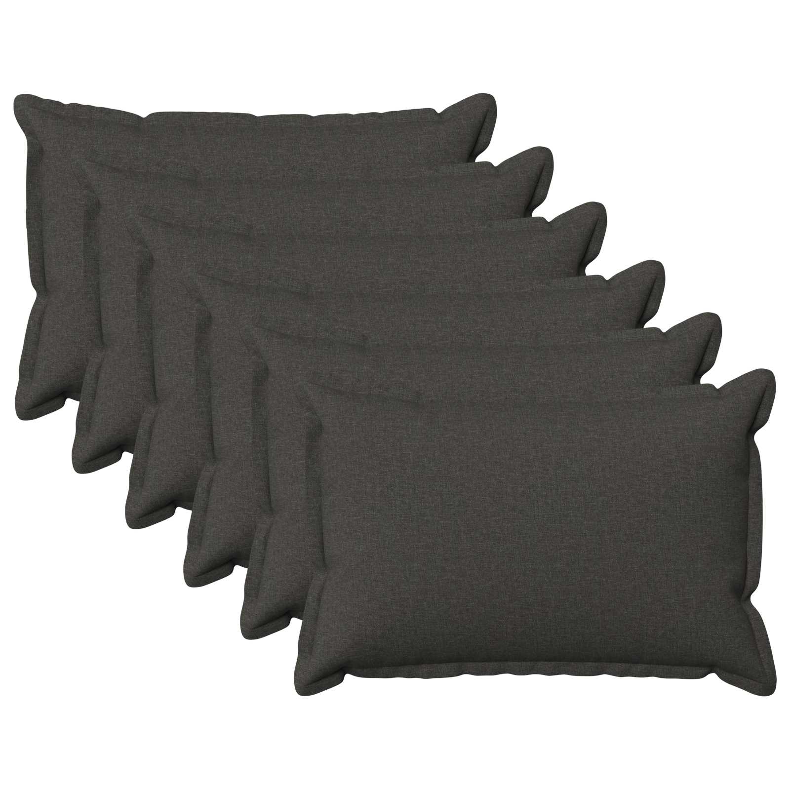 Kussensloop 6 pcs HOUTEN Donkergrijs 40 x 60 cm Faux Linnen image 1