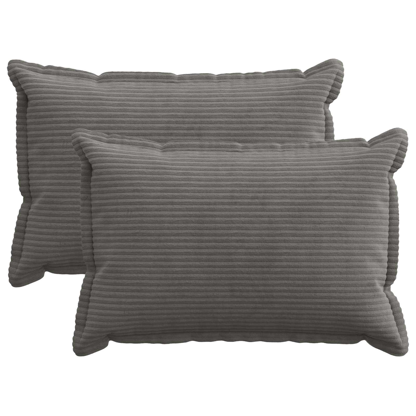 Kussensloop 2 st HOUTEN Donkergrijs 40 x 60 cm corduroy image 1