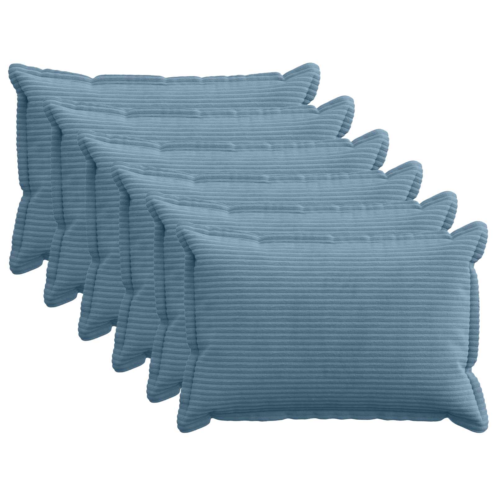 Kussensloop 6 st HOUTEN Blauw 40 x 60 cm corduroy image 1