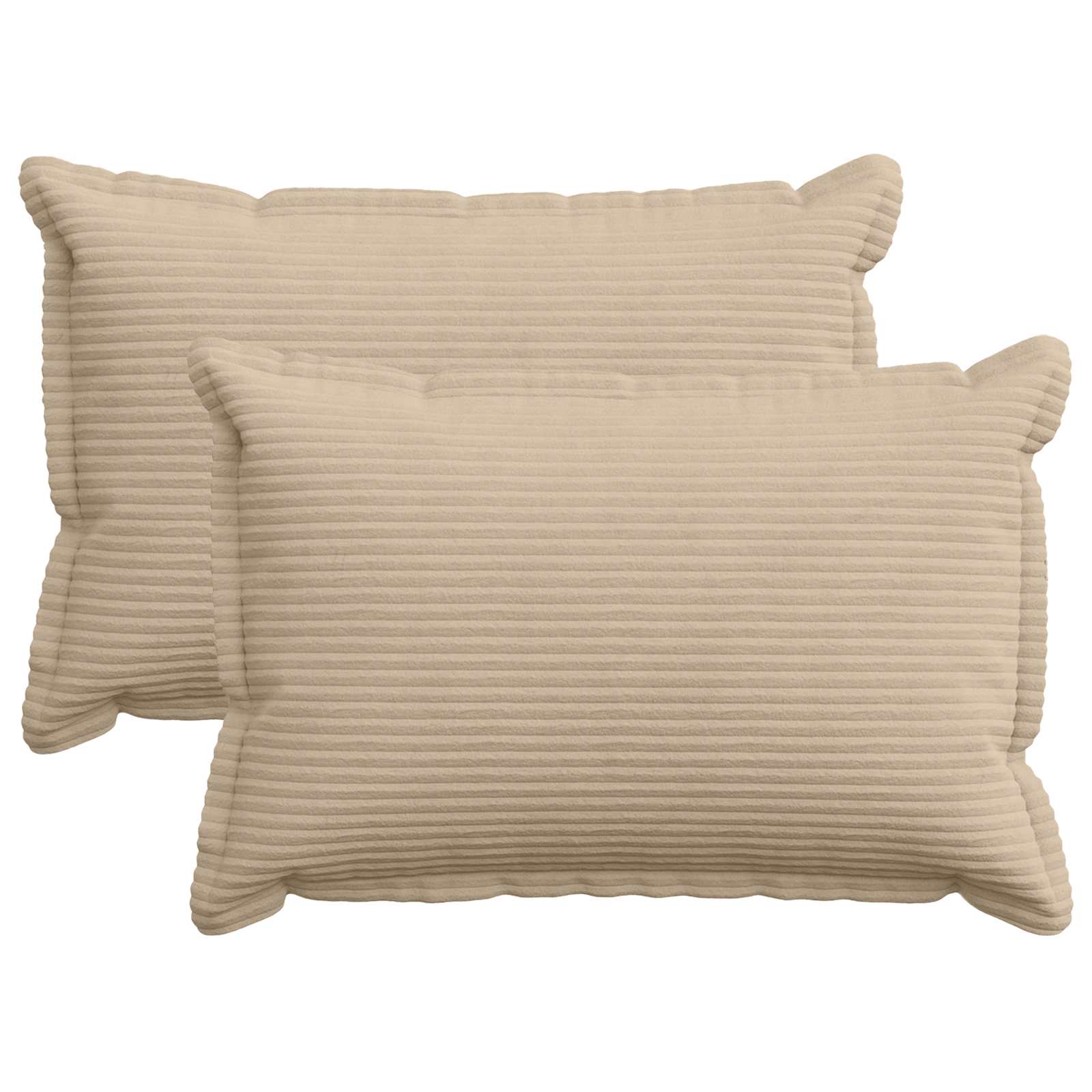 Kussensloop 2 st HOUTEN Taupe 40 x 60 cm corduroy image 1