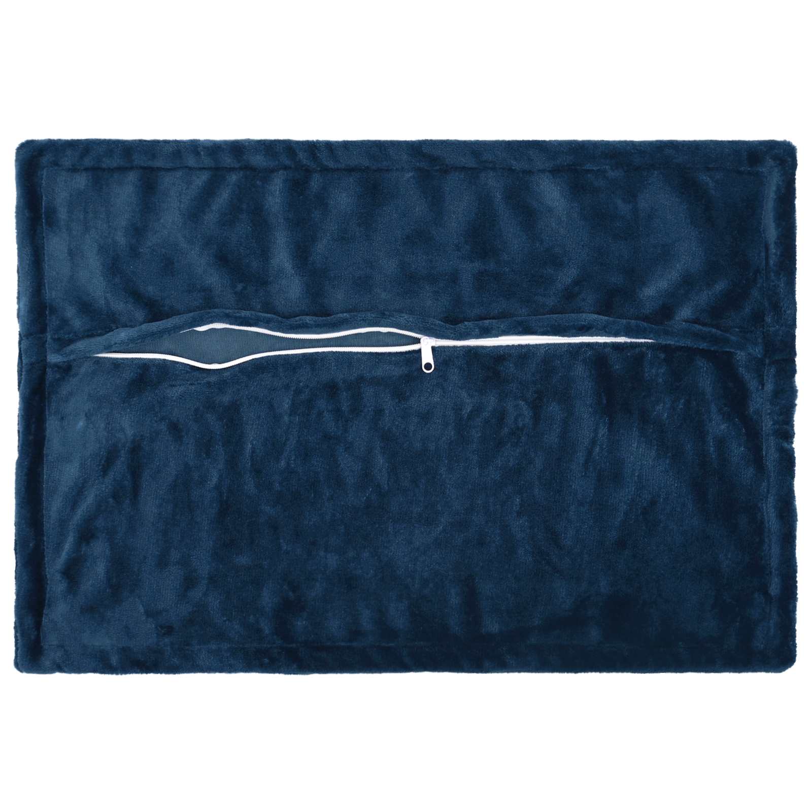 vidaXL Kussensloop 2 st HOUTEN Marineblauw 40 x 60 cm Flanel, foto 4