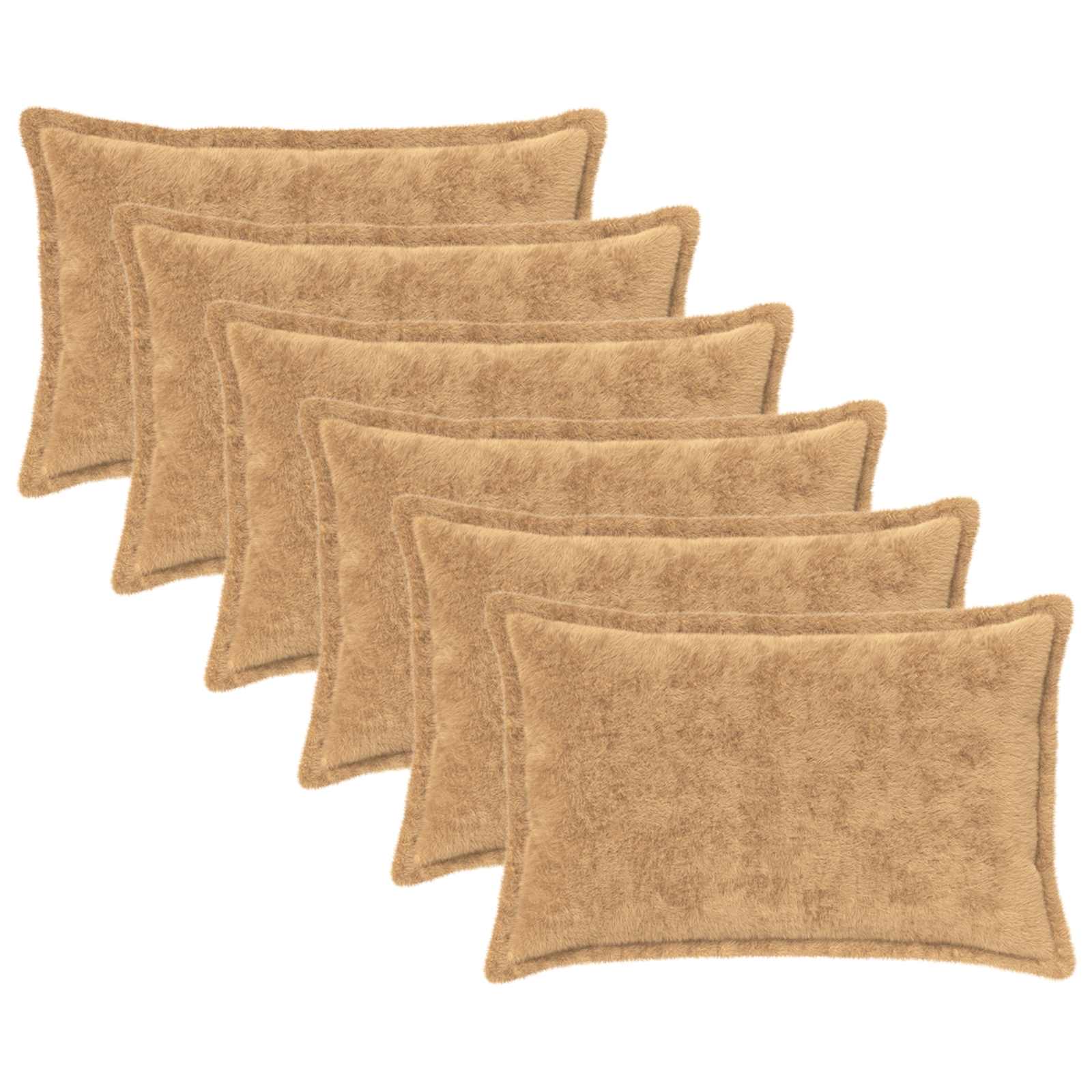 Kussensloop 6 st HOUTEN Taupe 40 x 60 cm Nep Konijnenbont image 2