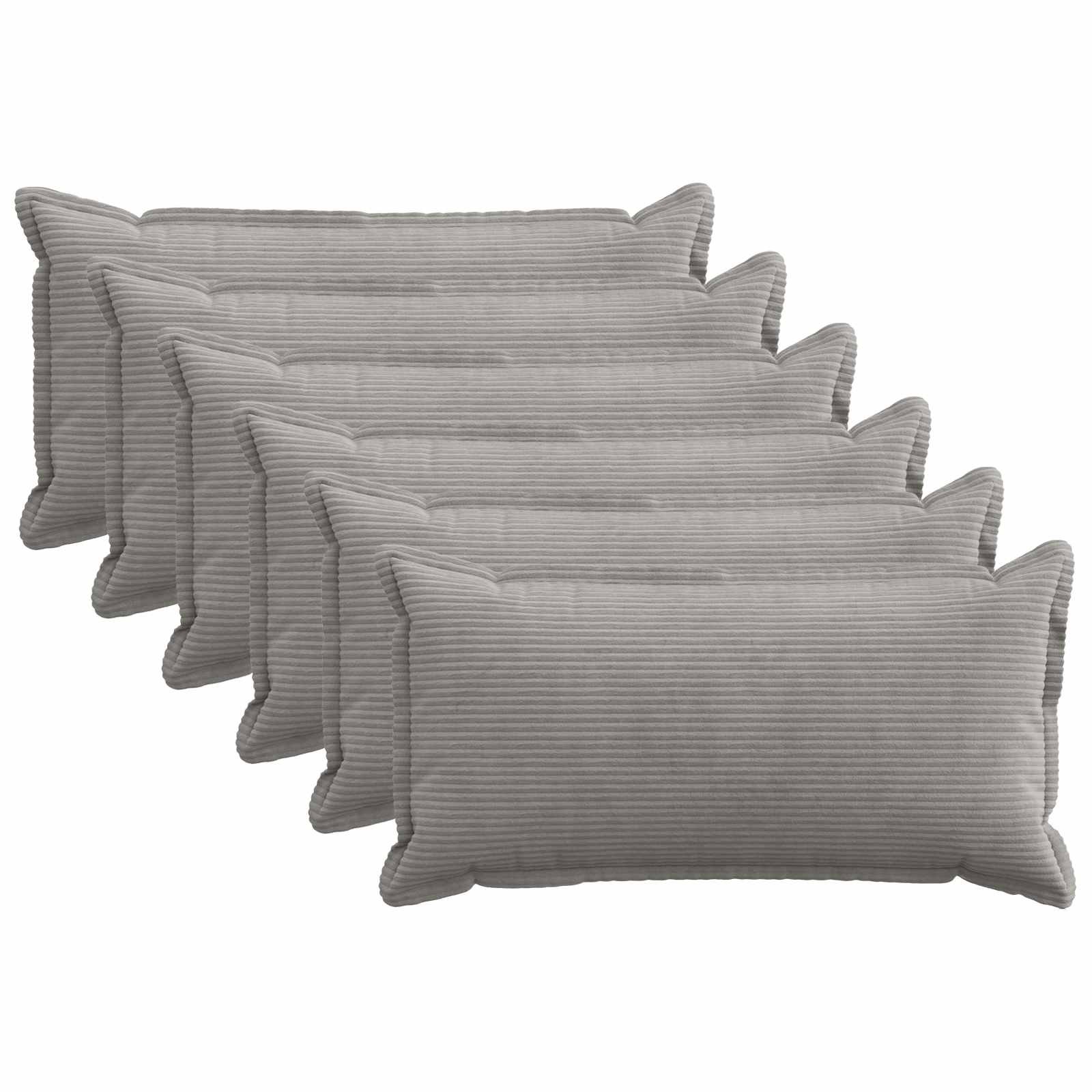 Kussensloop 6 st HOUTEN Lichtgrijs 40 x 70 cm corduroy image 1